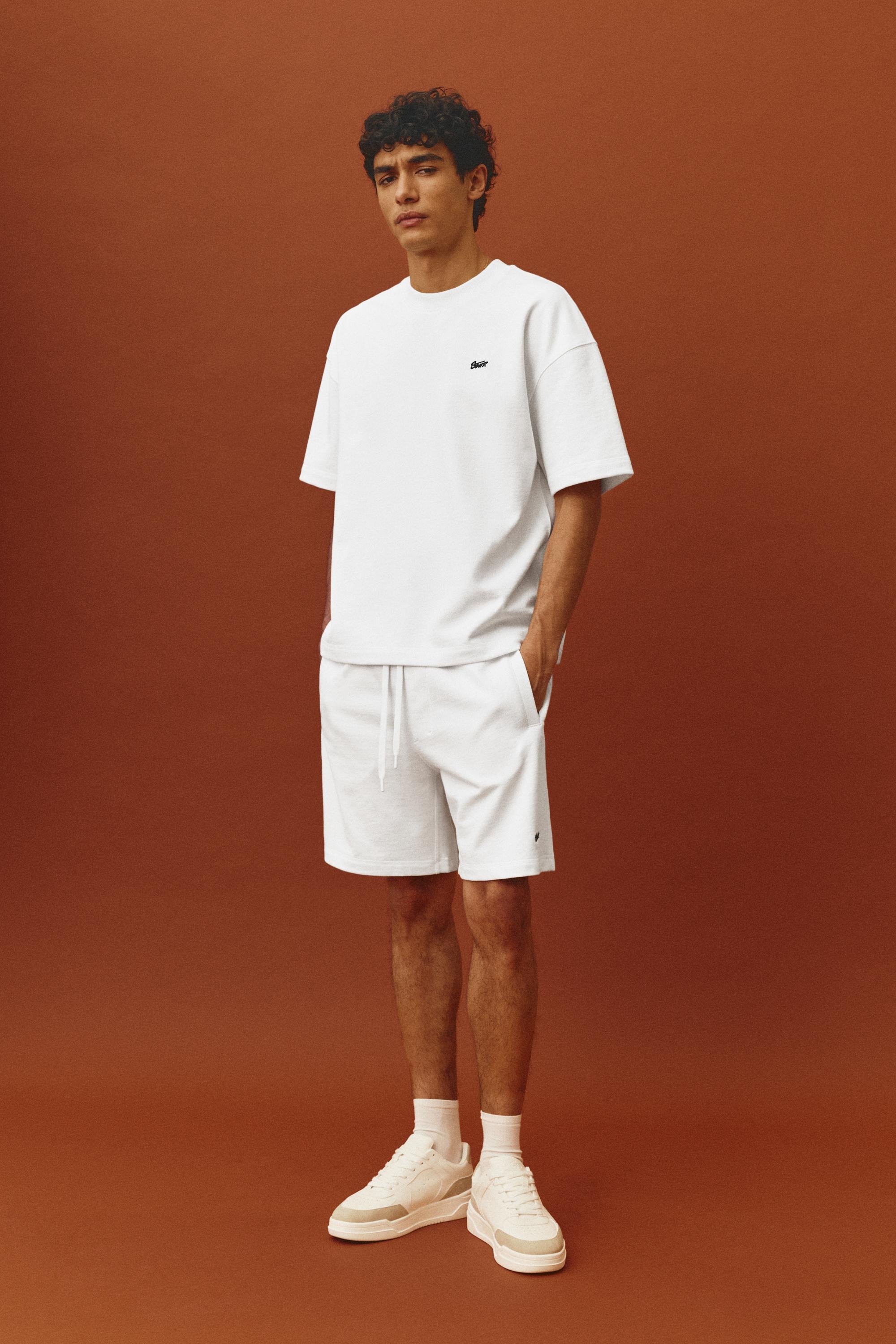 Logolu jogger bermuda şort - Görsel 19