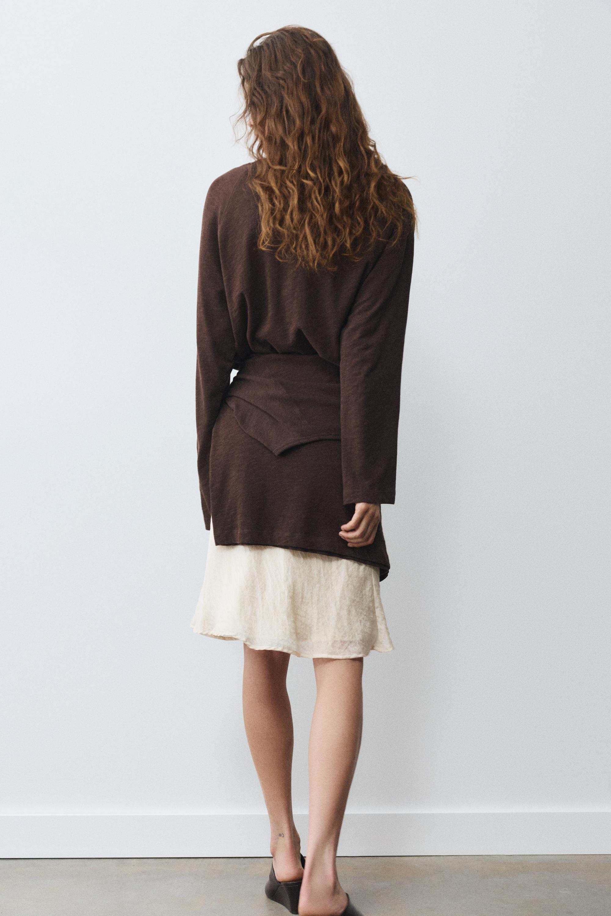 Long sleeve raglan T-shirt — Brown