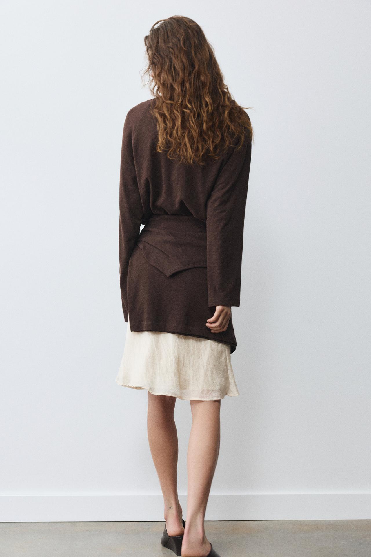 Long sleeve raglan T-shirt — Brown