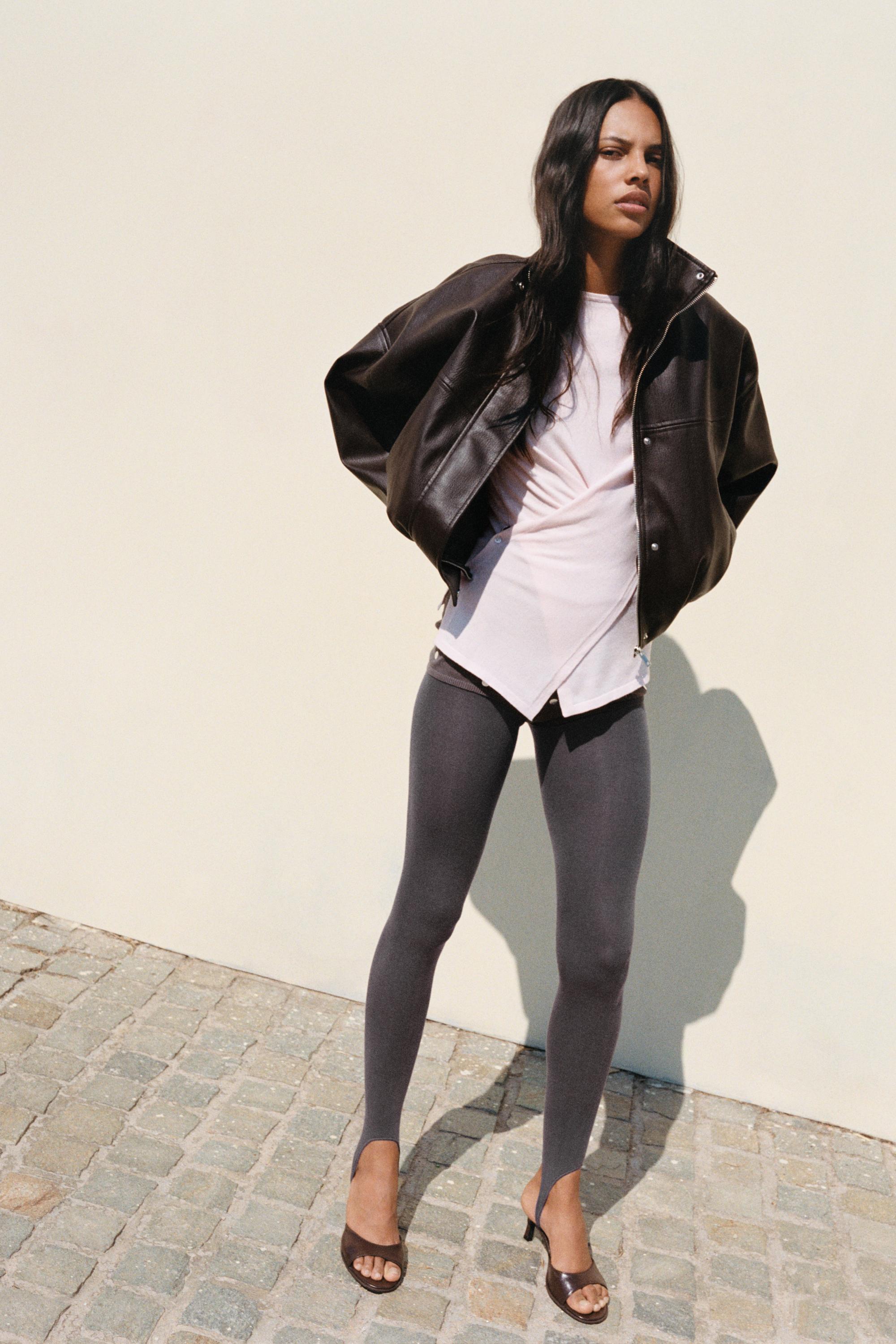 Leather effect balloon jacket — Chocolate