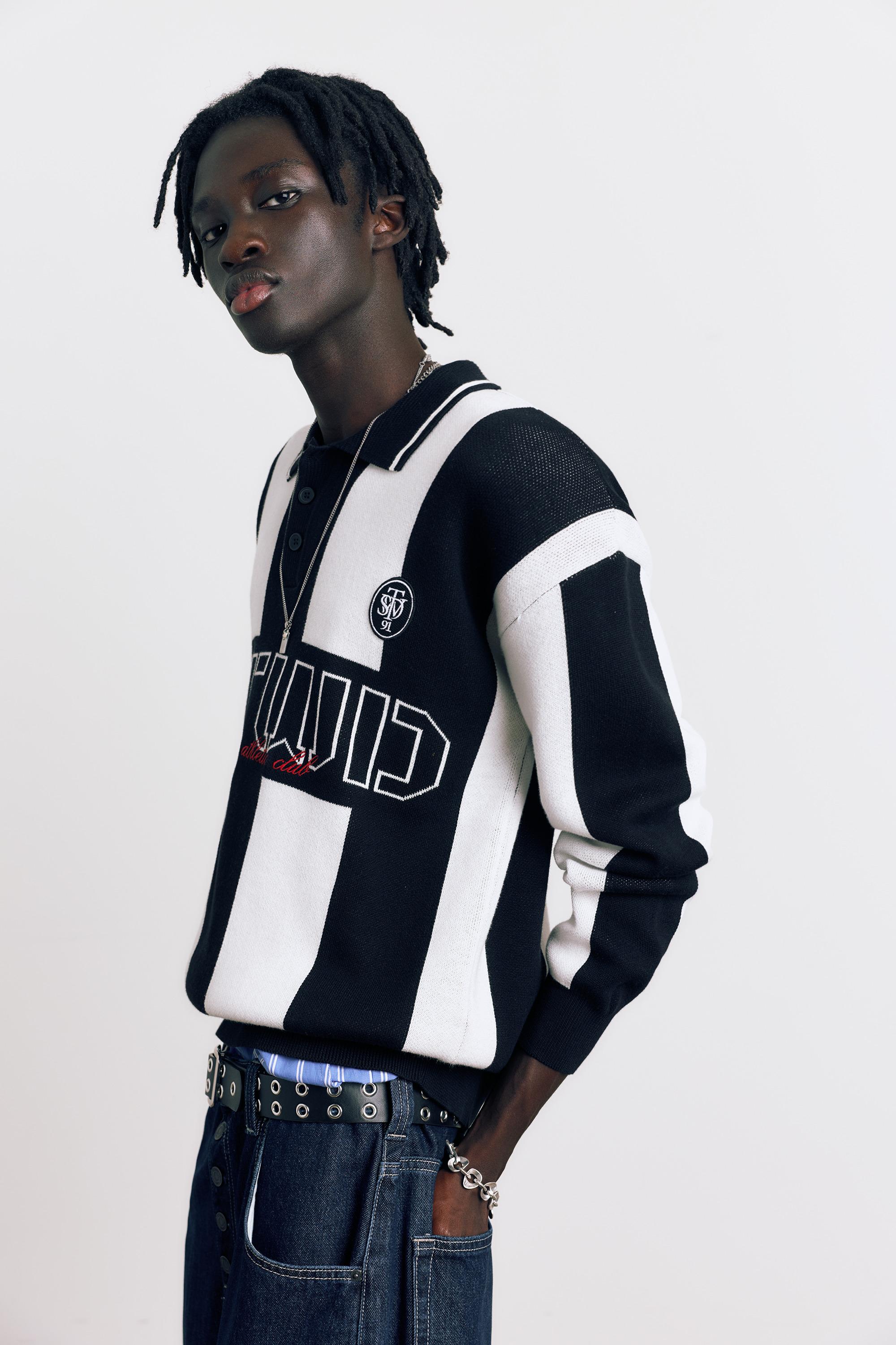 STWD knit polo shirt — White/Black