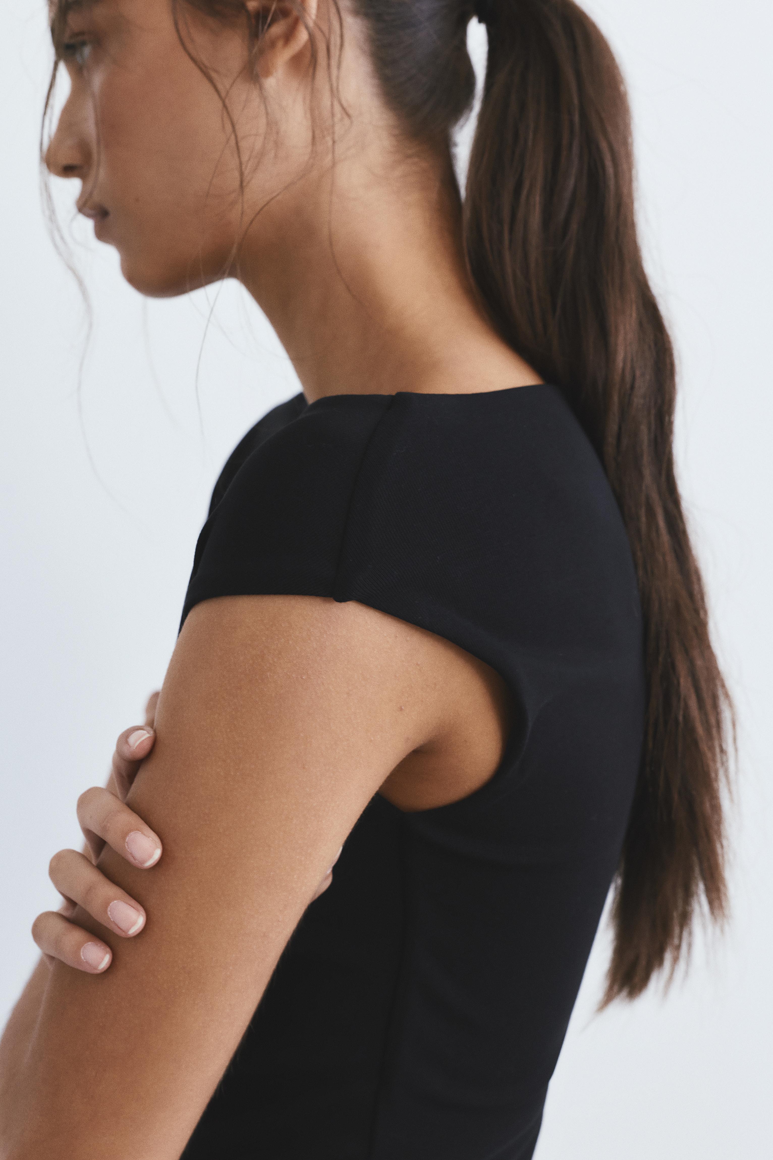 Short sleeve midi dress — Black