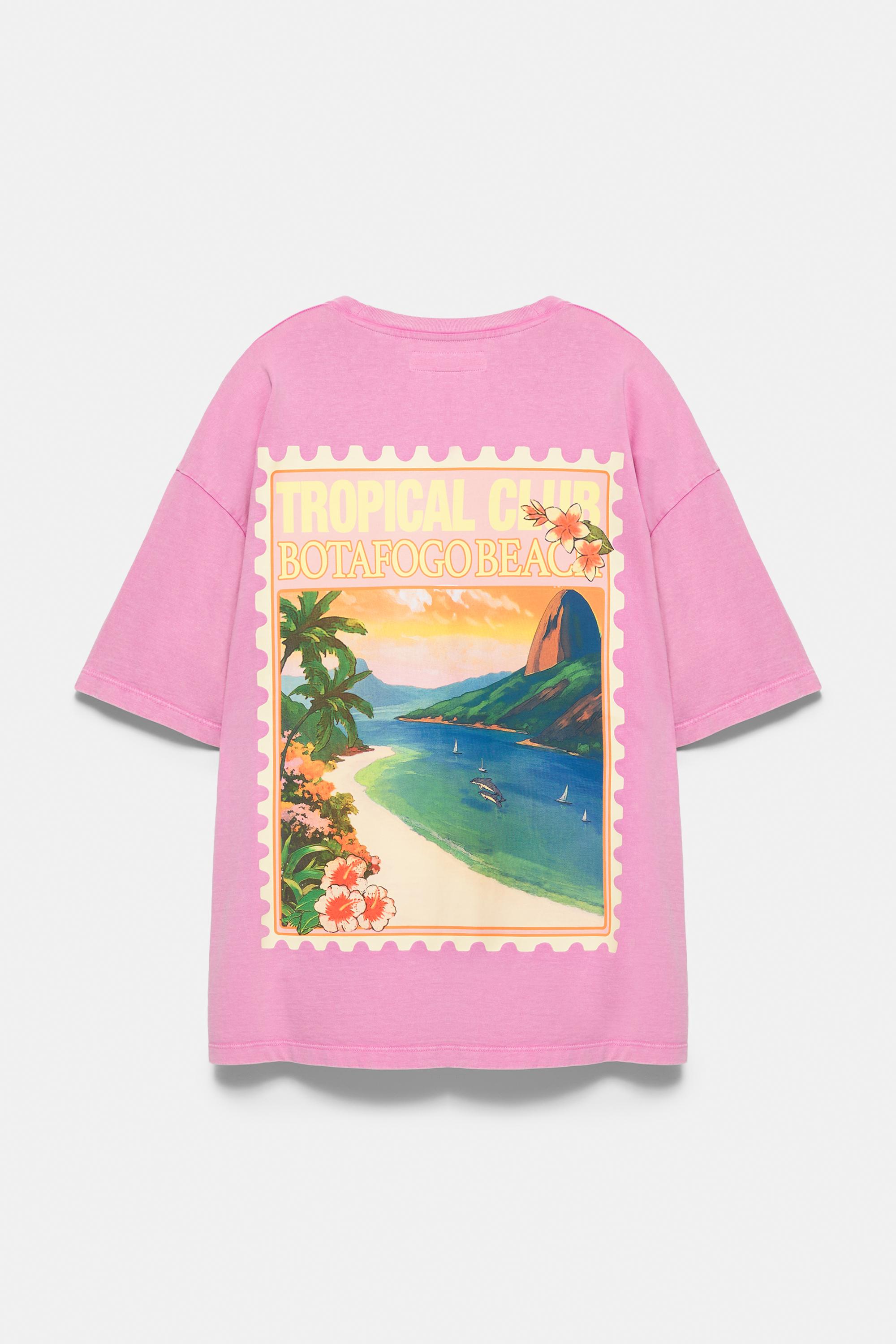Botafogo Beach oversize T-shirt — Medium pink