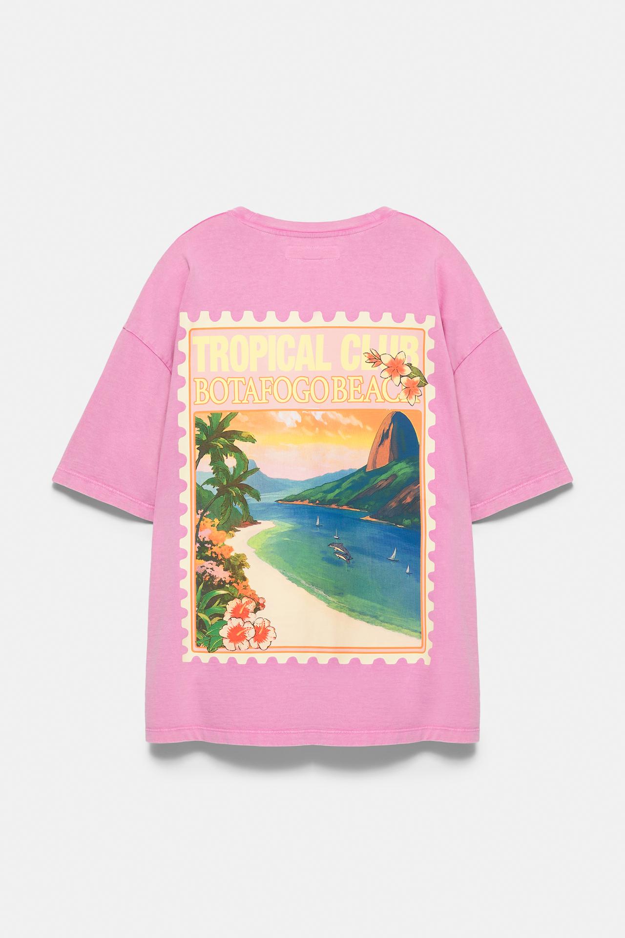 Botafogo Beach oversize T-shirt — Medium pink