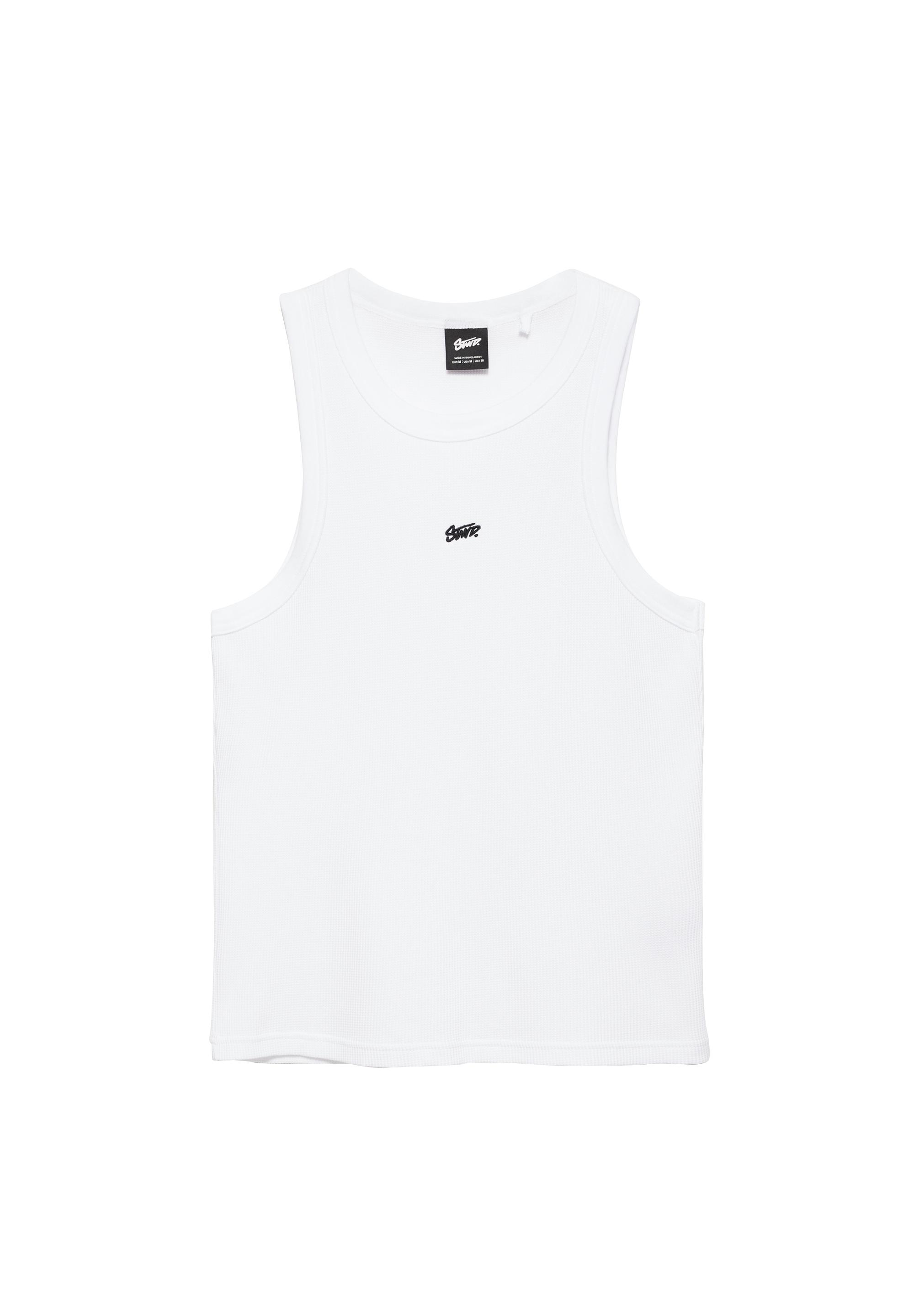 STWD waffle-knit vest — White
