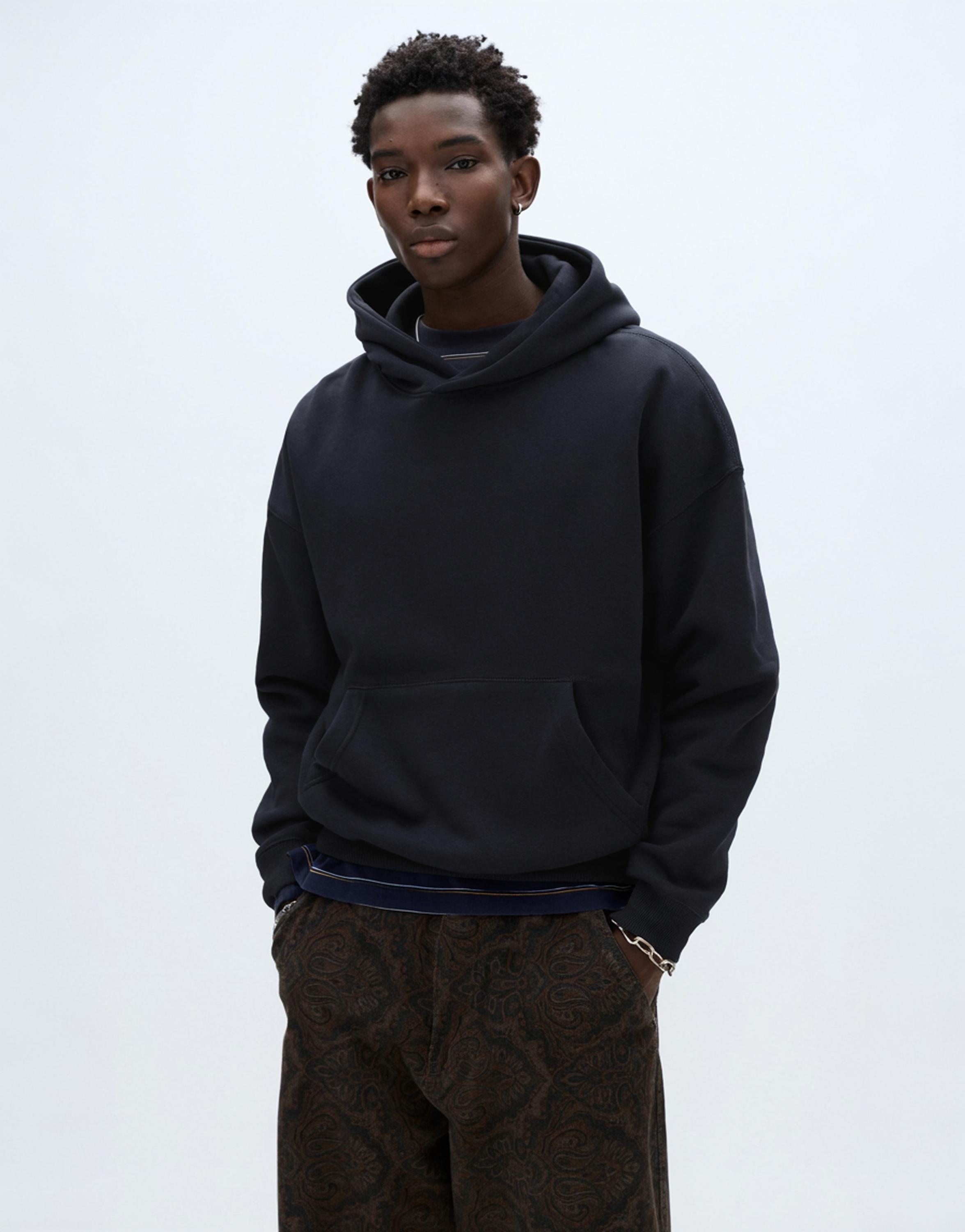 Bol kesim kapüşonlu sweatshirt - Görsel 49