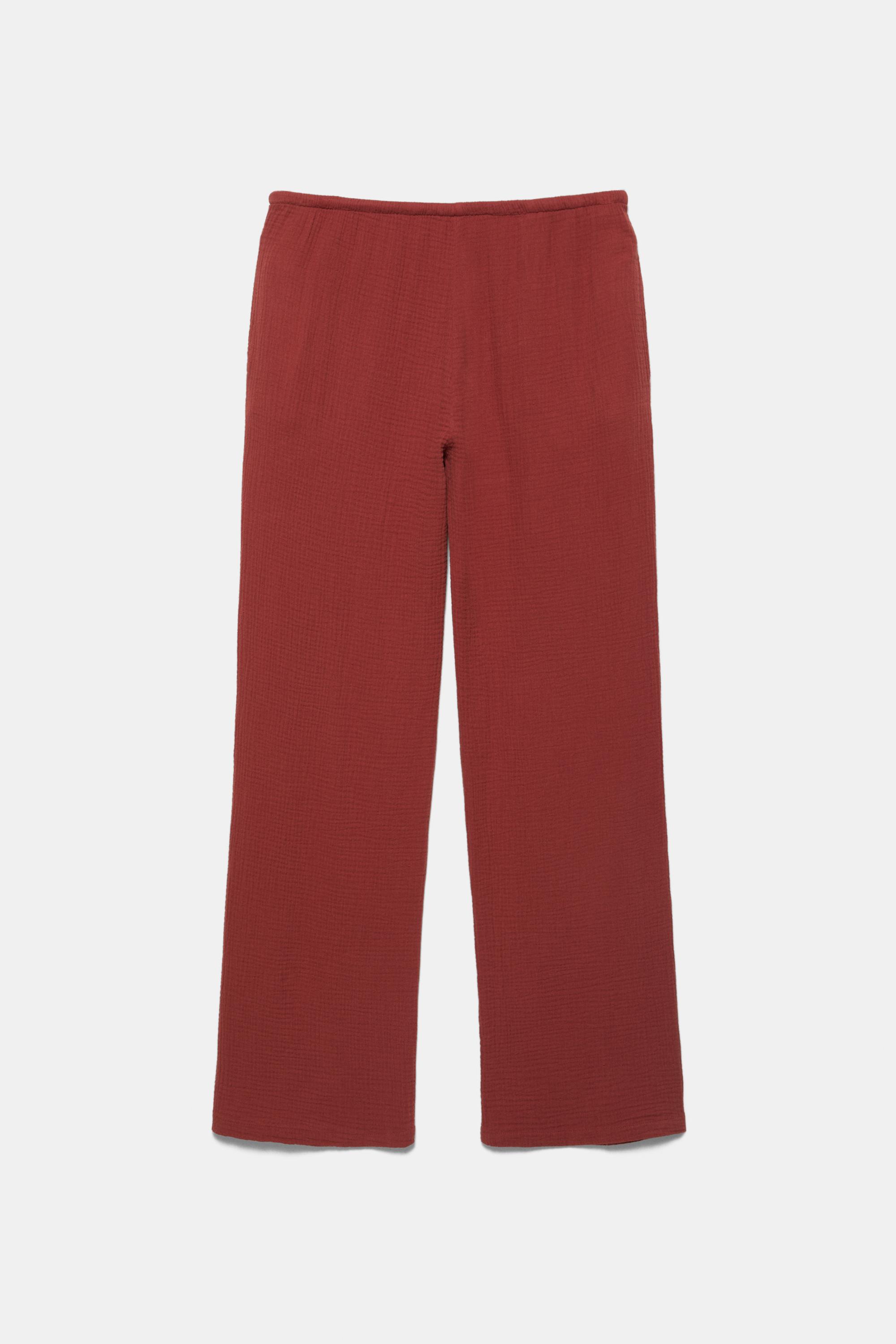 Flowing crepe trousers — Russet
