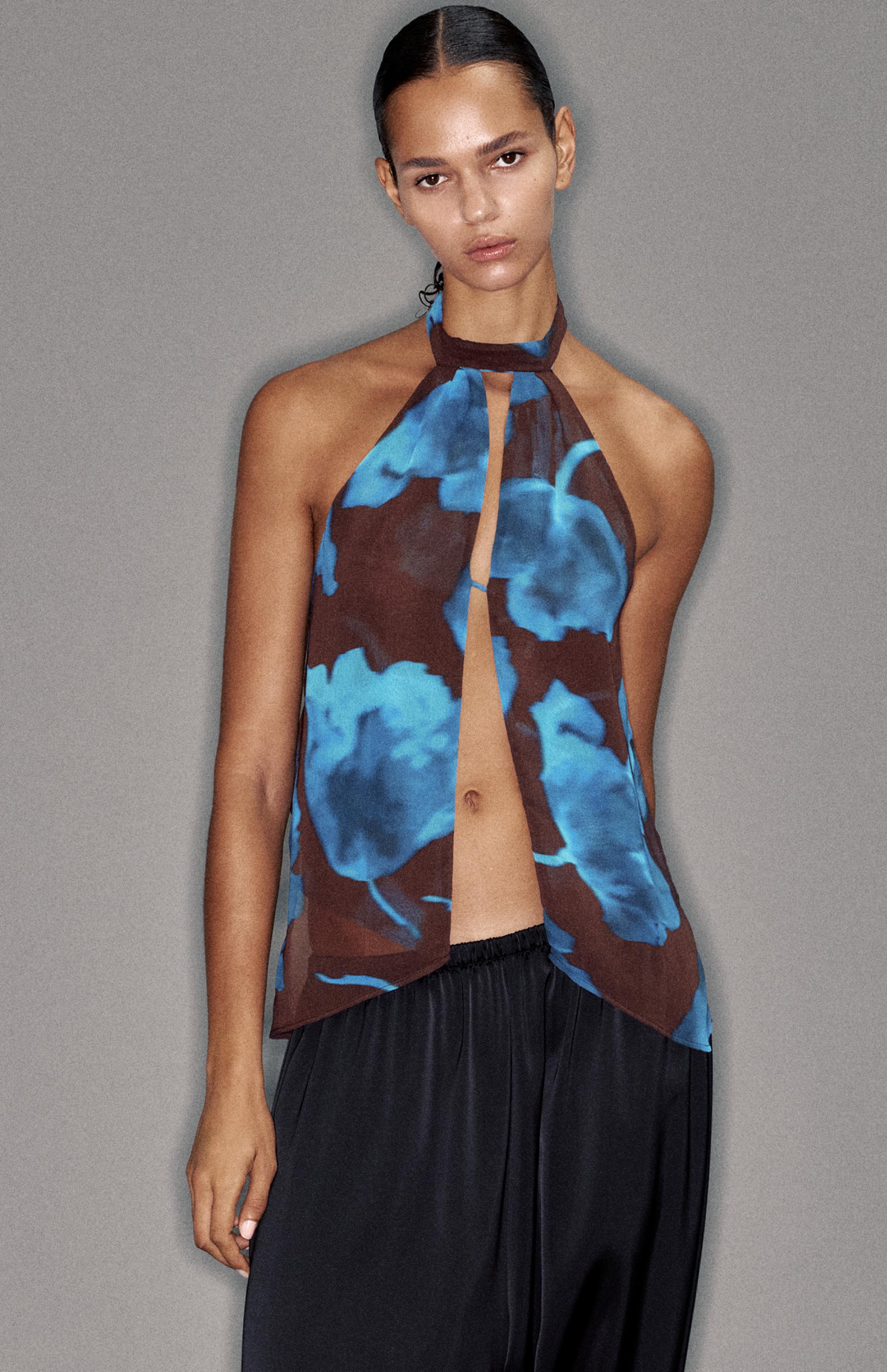 Top Halter A Fiori