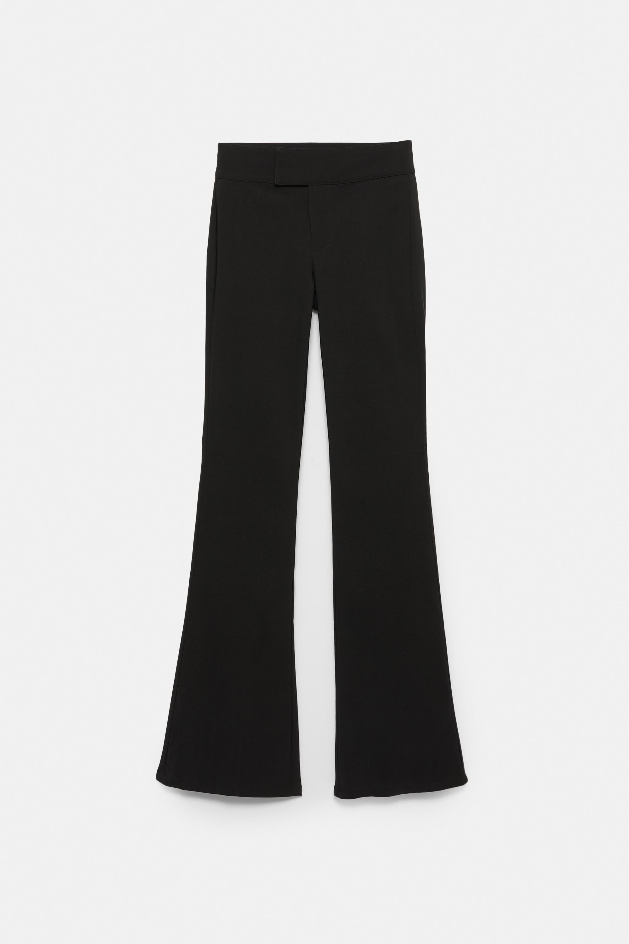 Mid-waist bootcut trousers — Black
