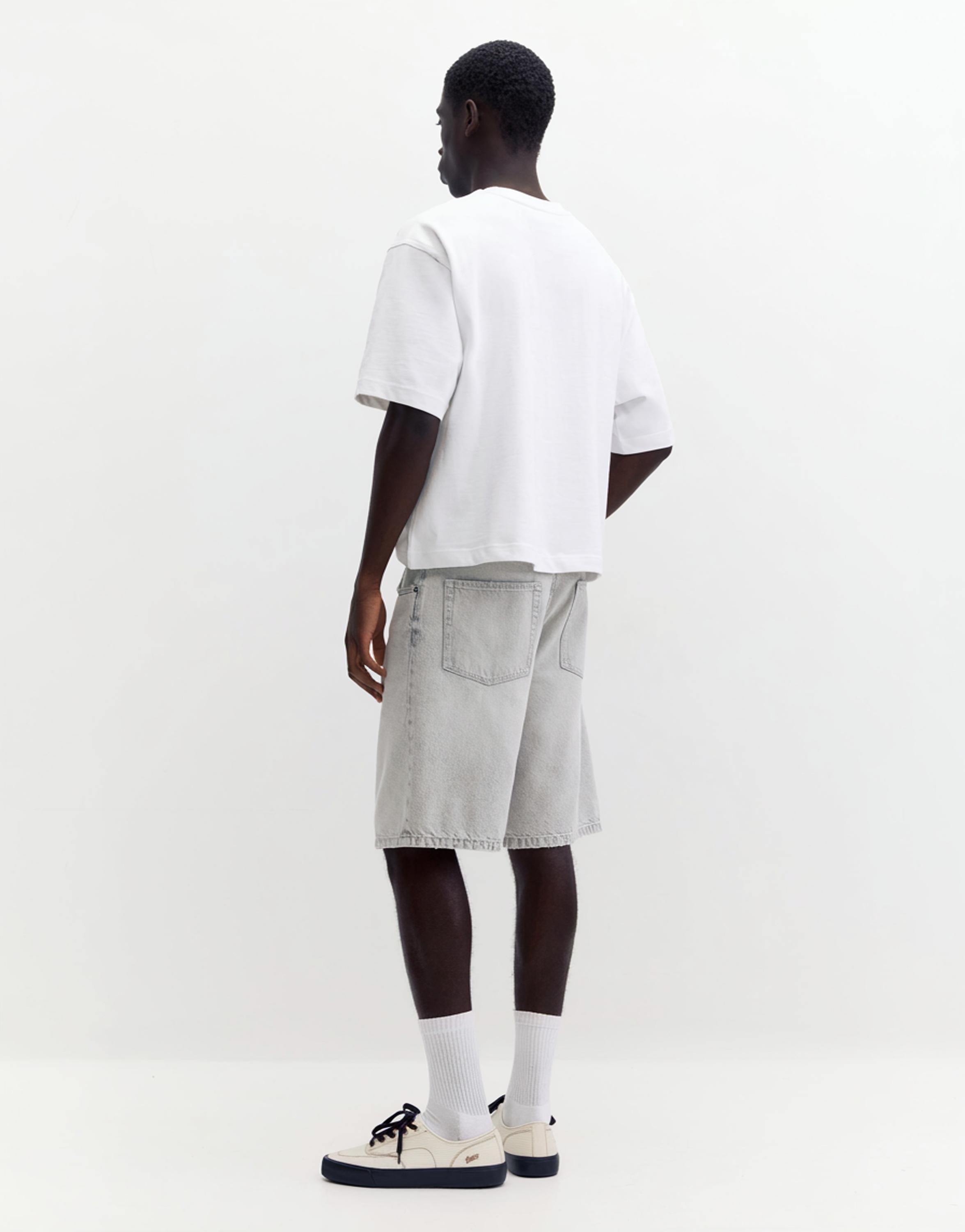 Cropped short sleeve T-shirt — Off white