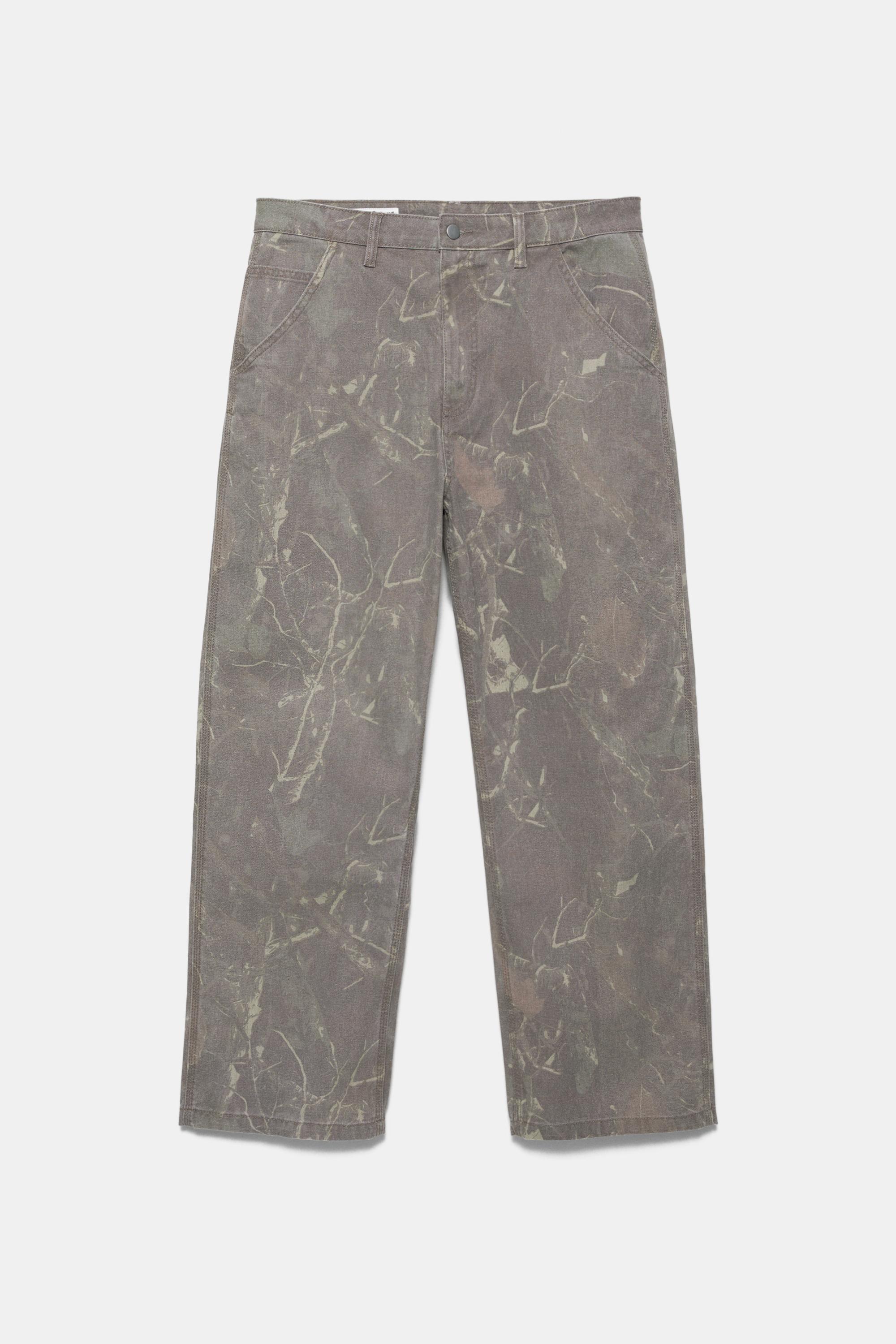 Printed wide-leg trousers — Grey