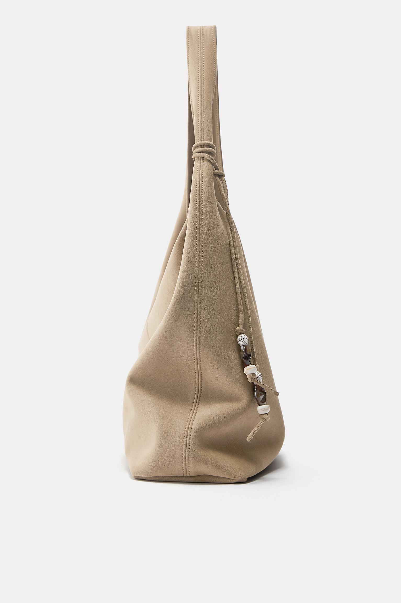 Embellished tote bag — Beige