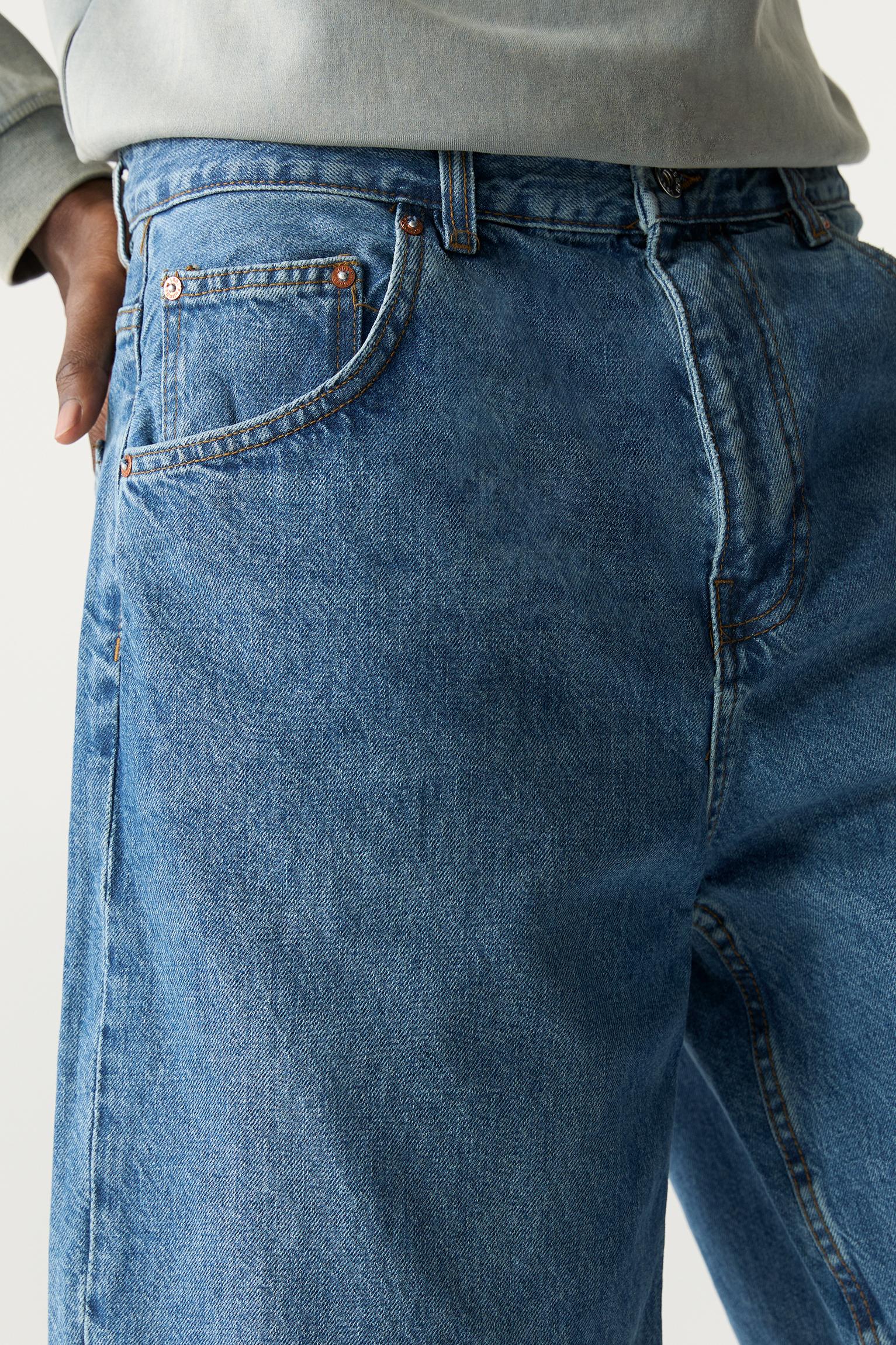 Baggy denim Bermuda shorts — Medium blue