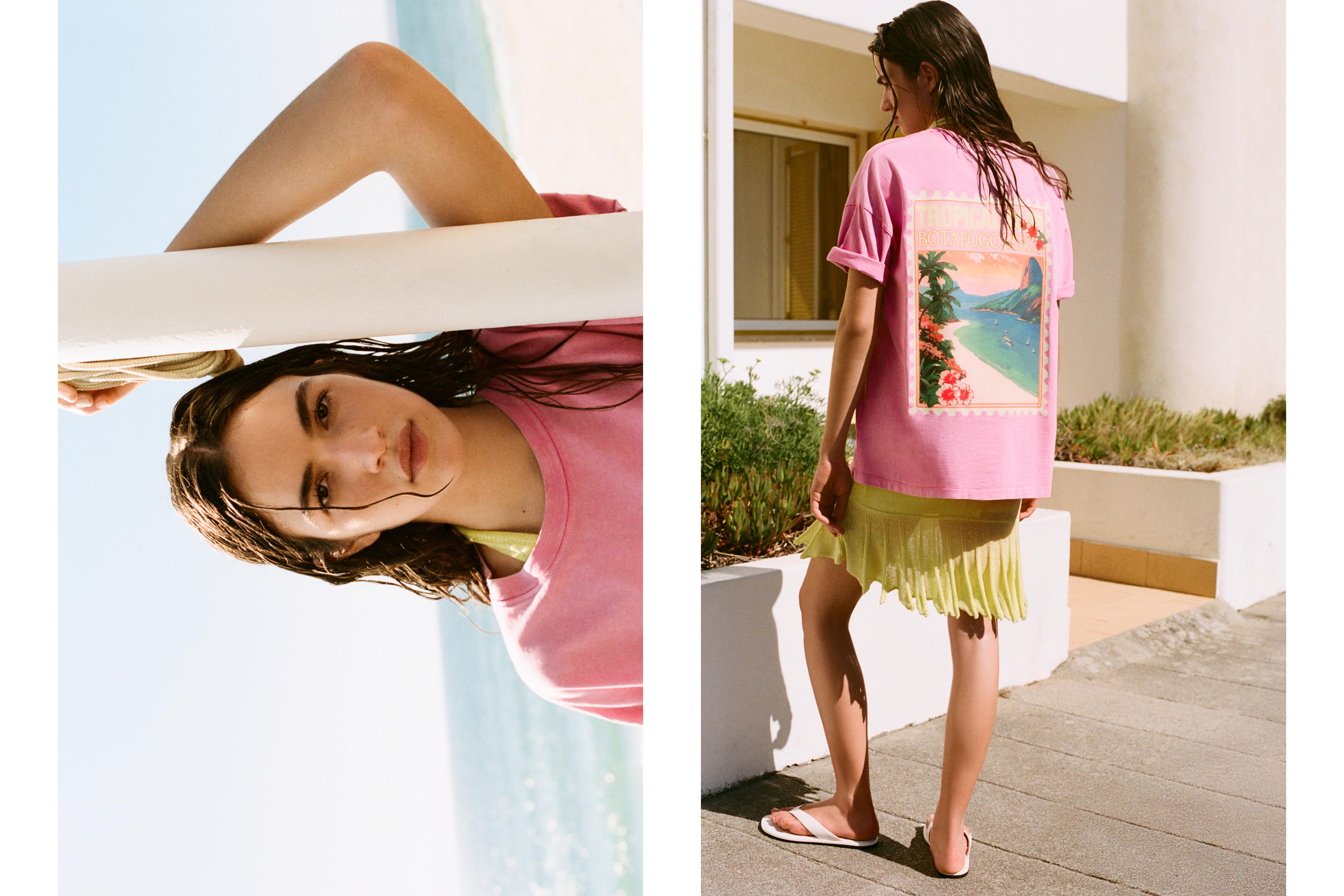 Botafogo Beach oversize T-shirt — Medium pink