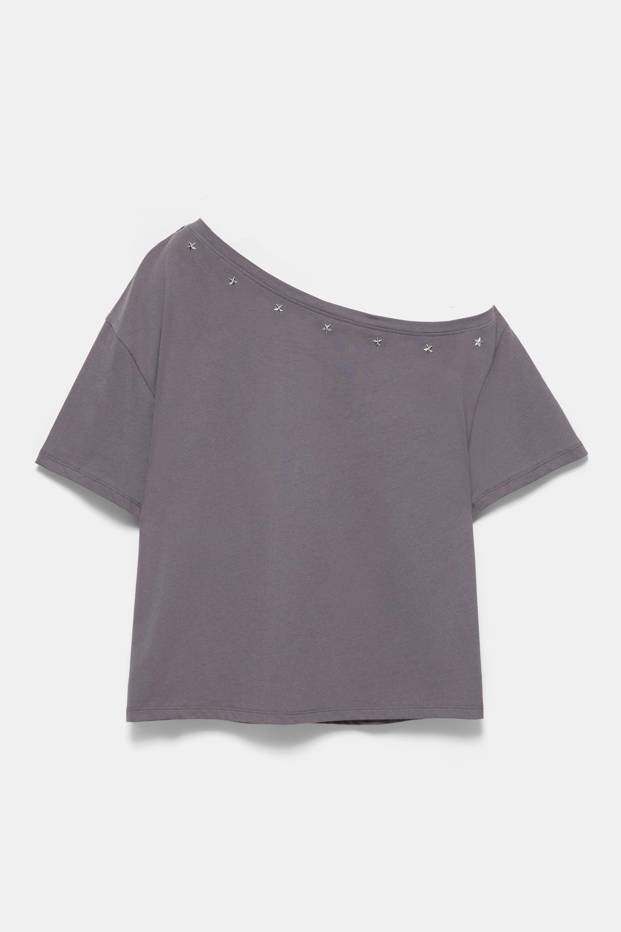 Asymmetric star T-shirt — Grey/Blue