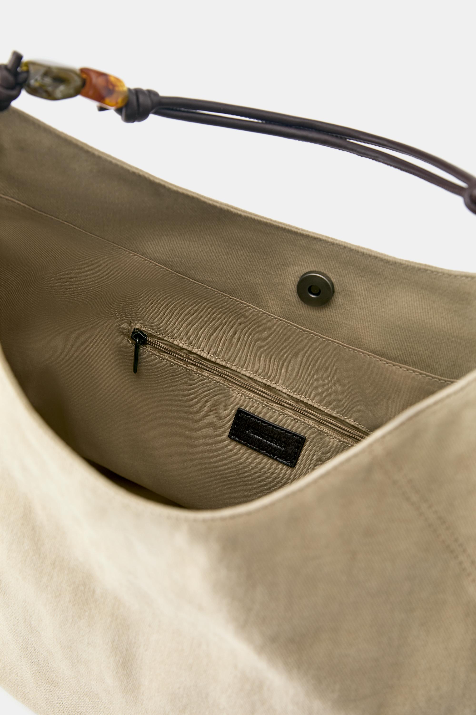 Beaded tote bag — Leather