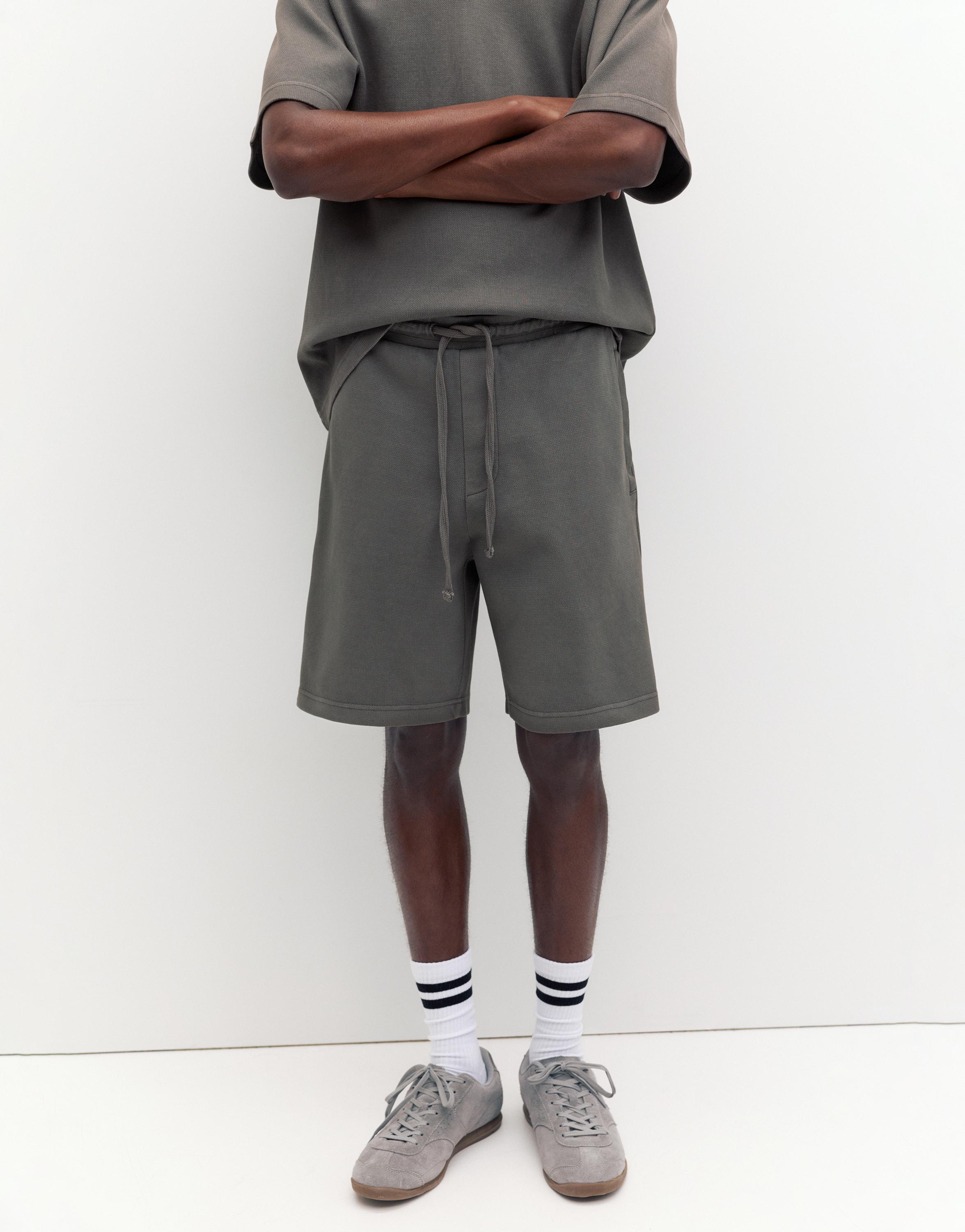 Dokulu jogger bermuda - Görsel 7