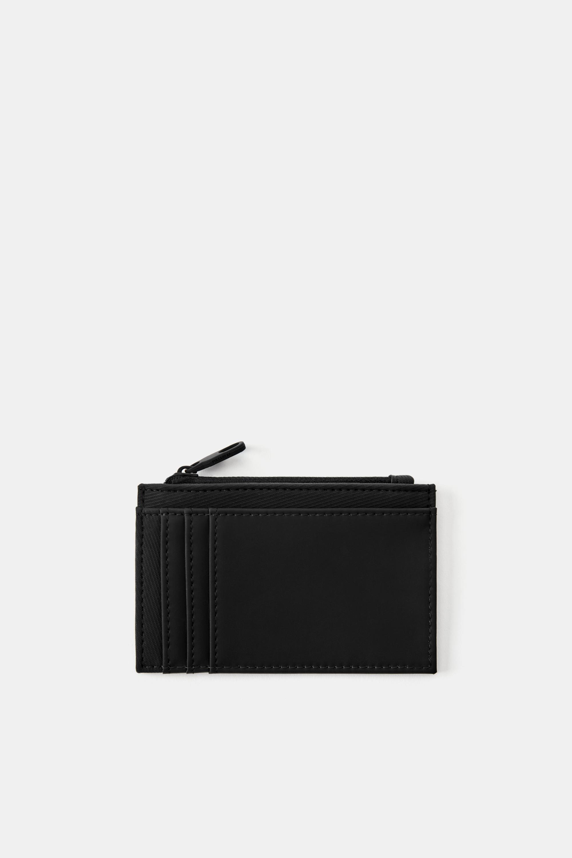 Rubberised card holder — Black