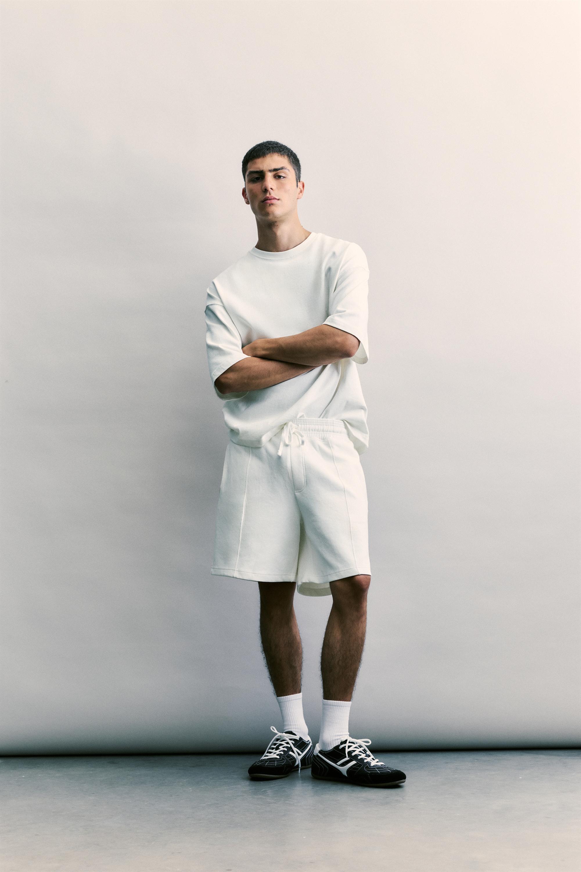 Interlock jogger Bermuda shorts — Off white