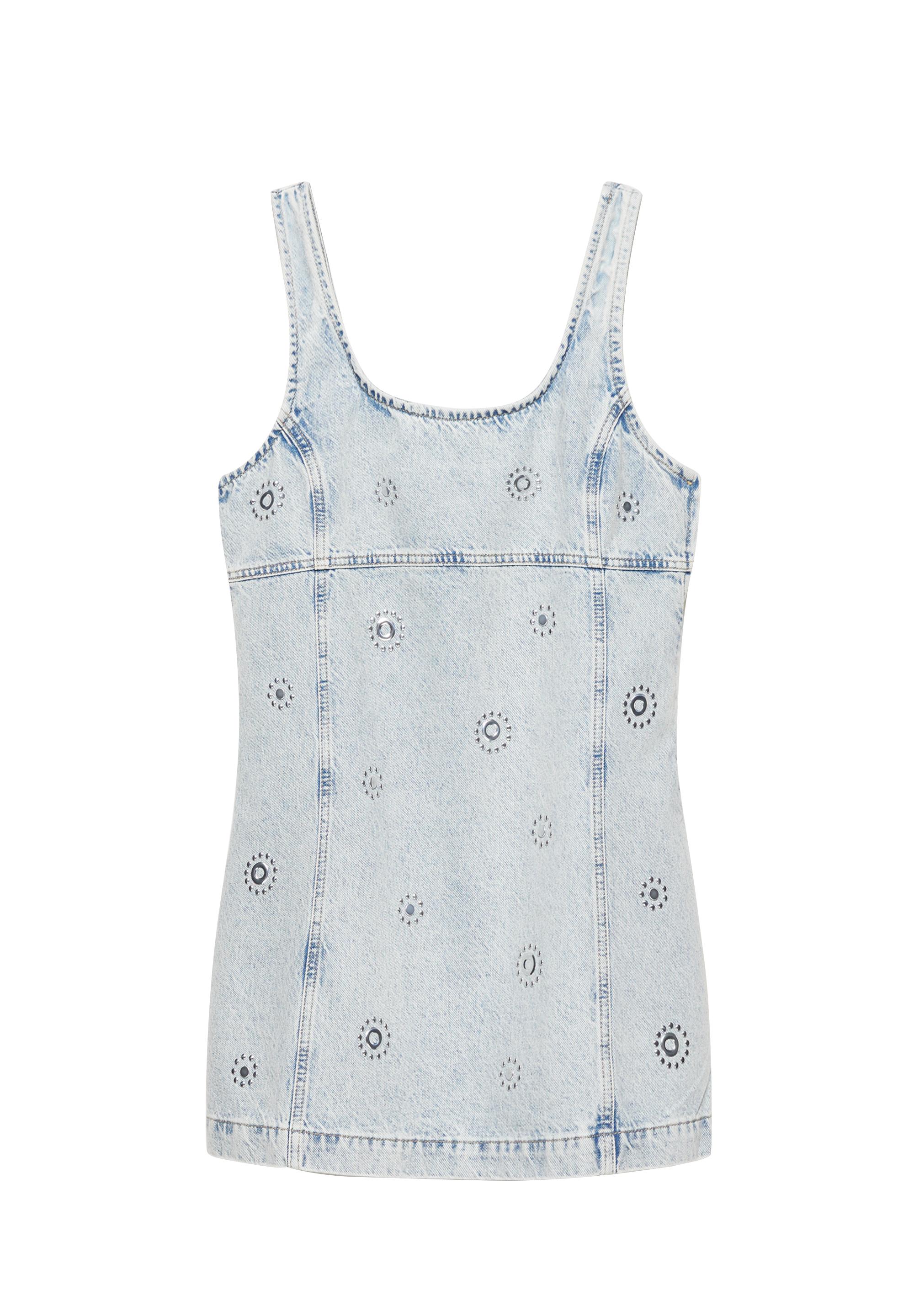 Short studded denim dress