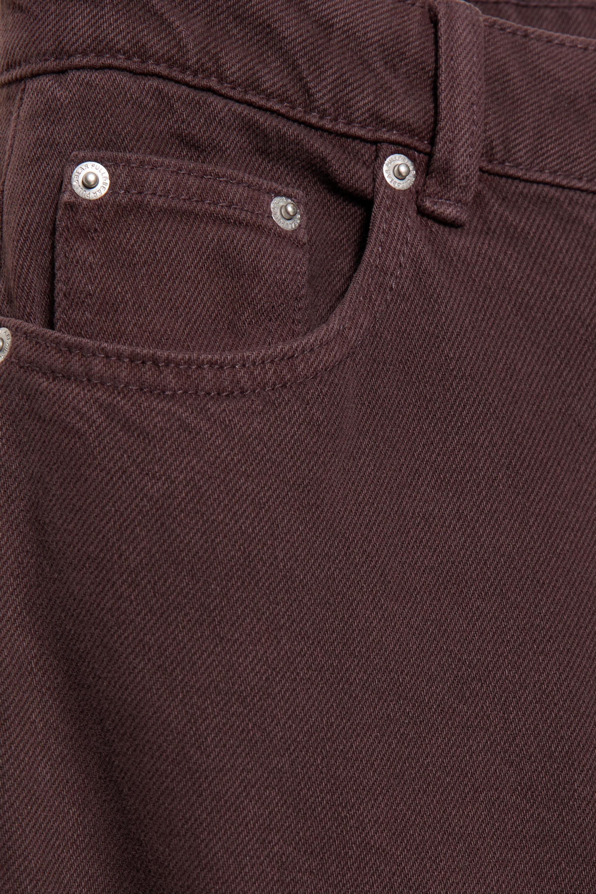 High-waist wide-leg jeans — Burgundy