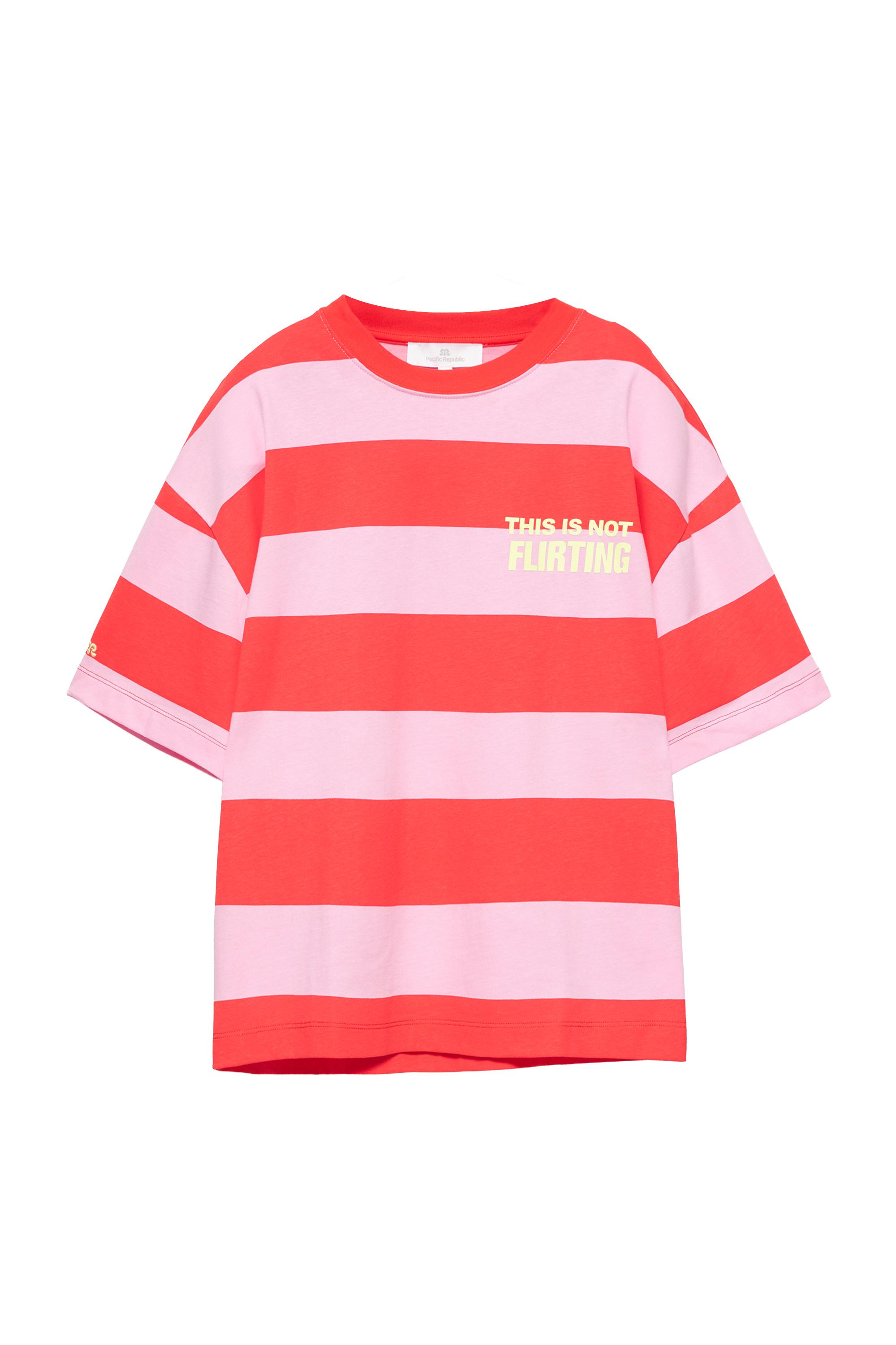 Oversize striped graphic T-shirt