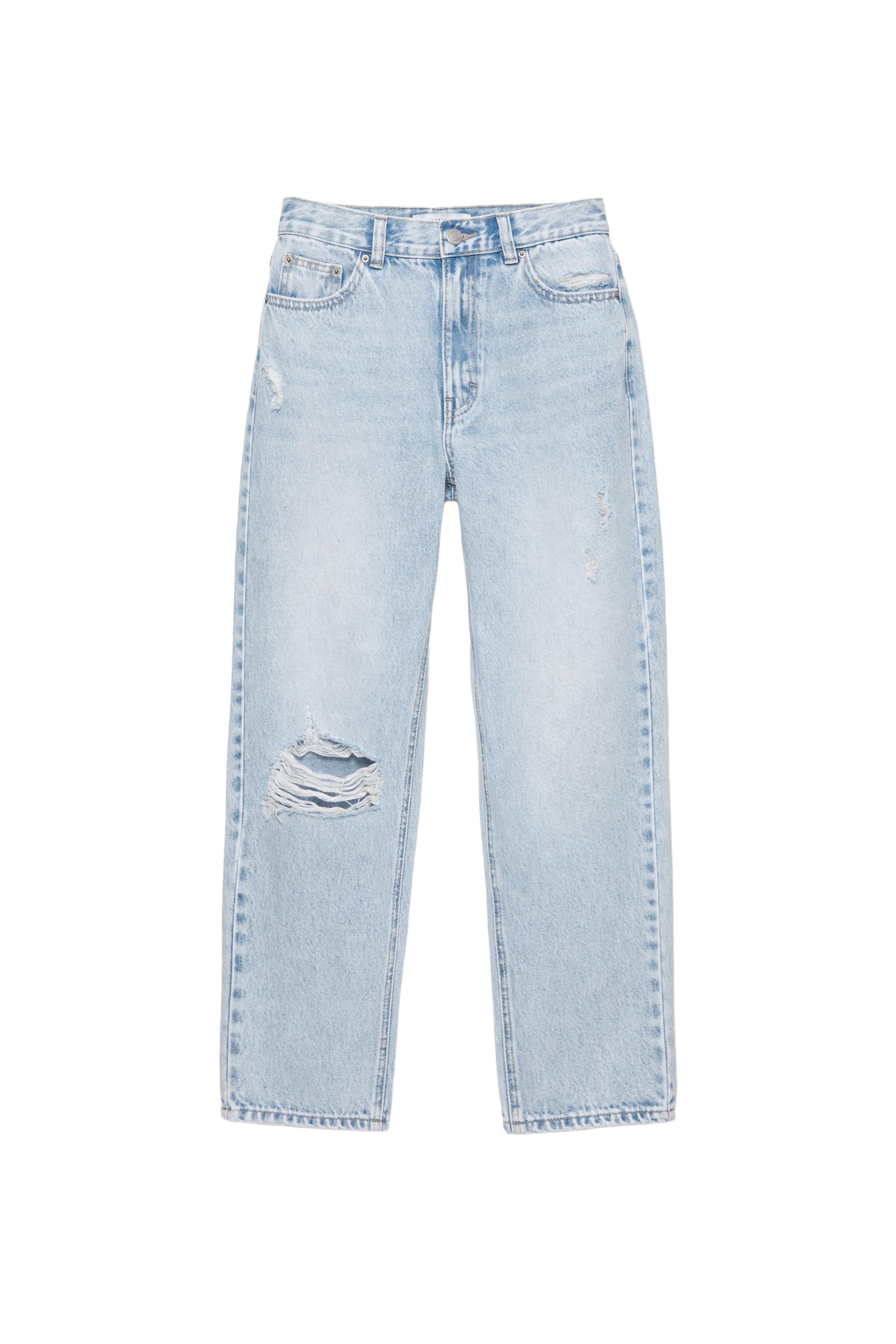 Yırtık mom fit jean - Görsel 12