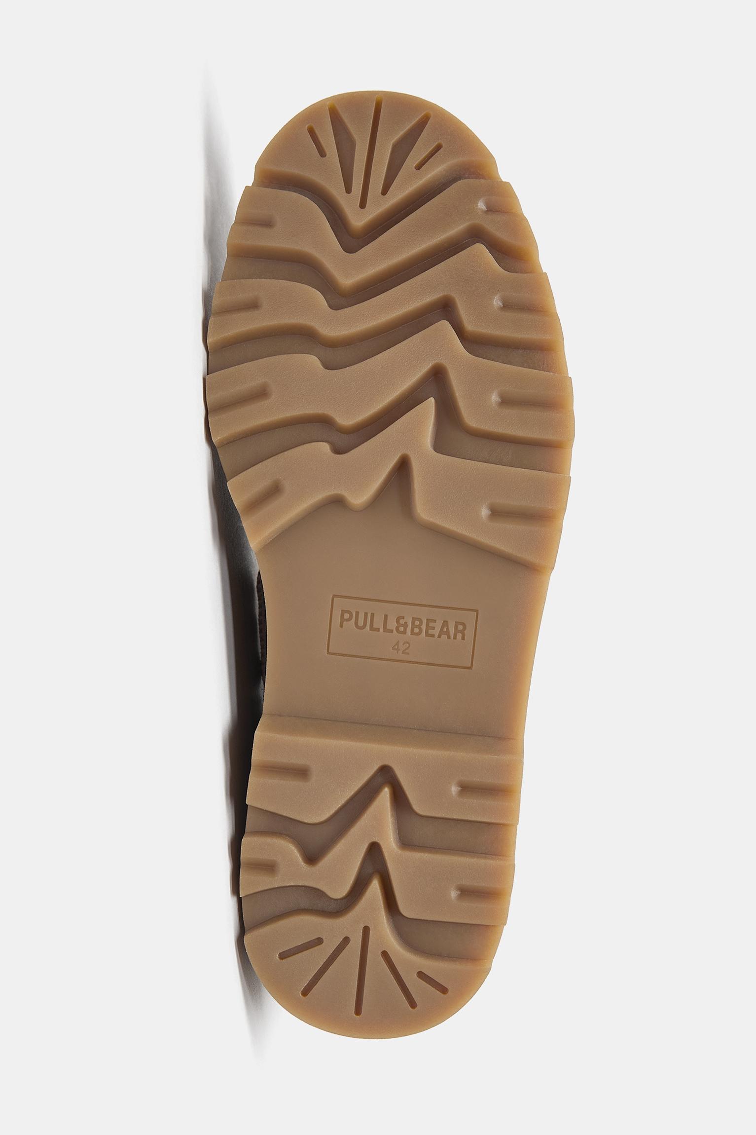 Chunky sole leather boat shoes — Brown