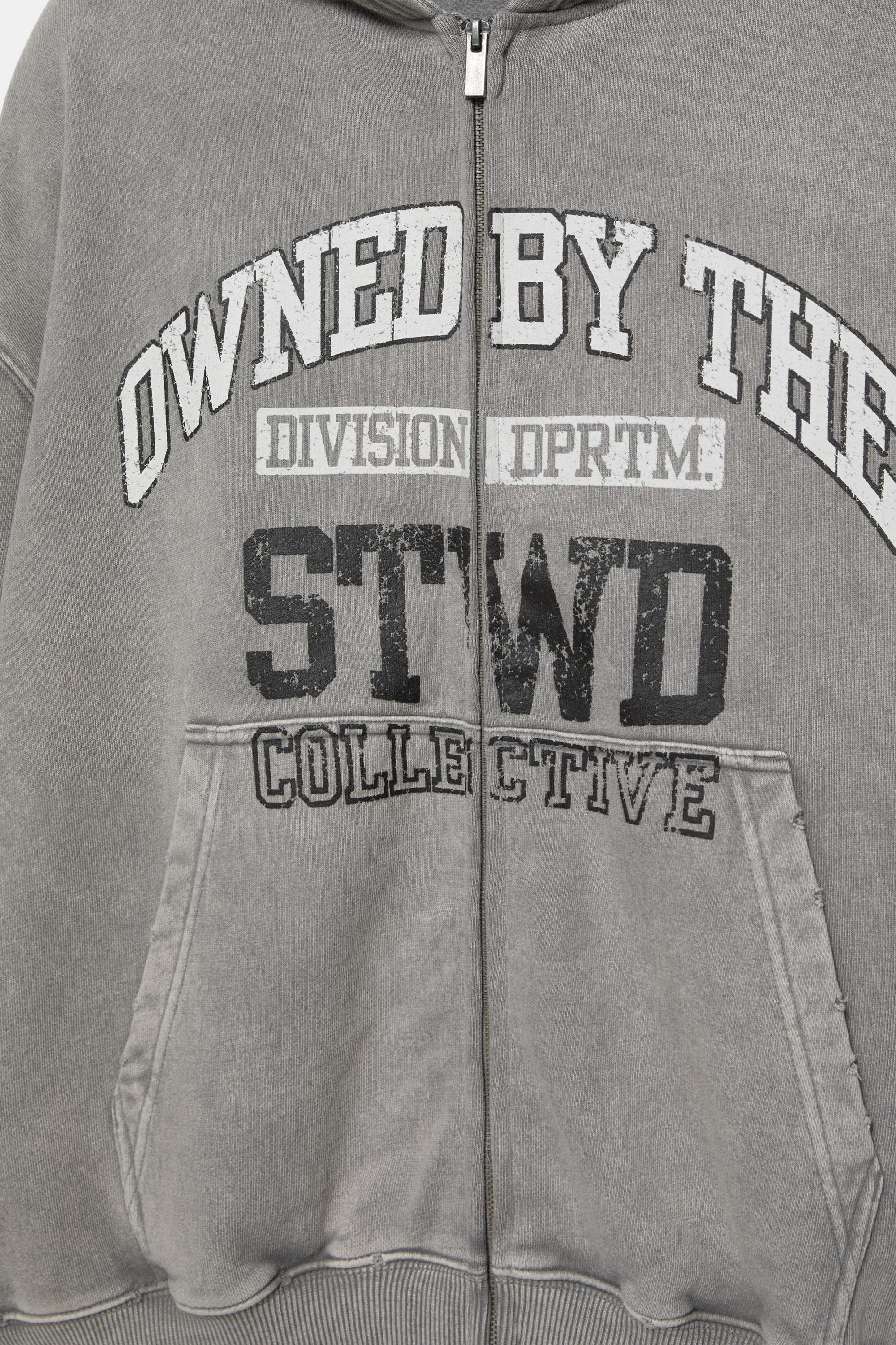 STWD fermuarlı kapüşonlu sweatshirt - Görsel 3