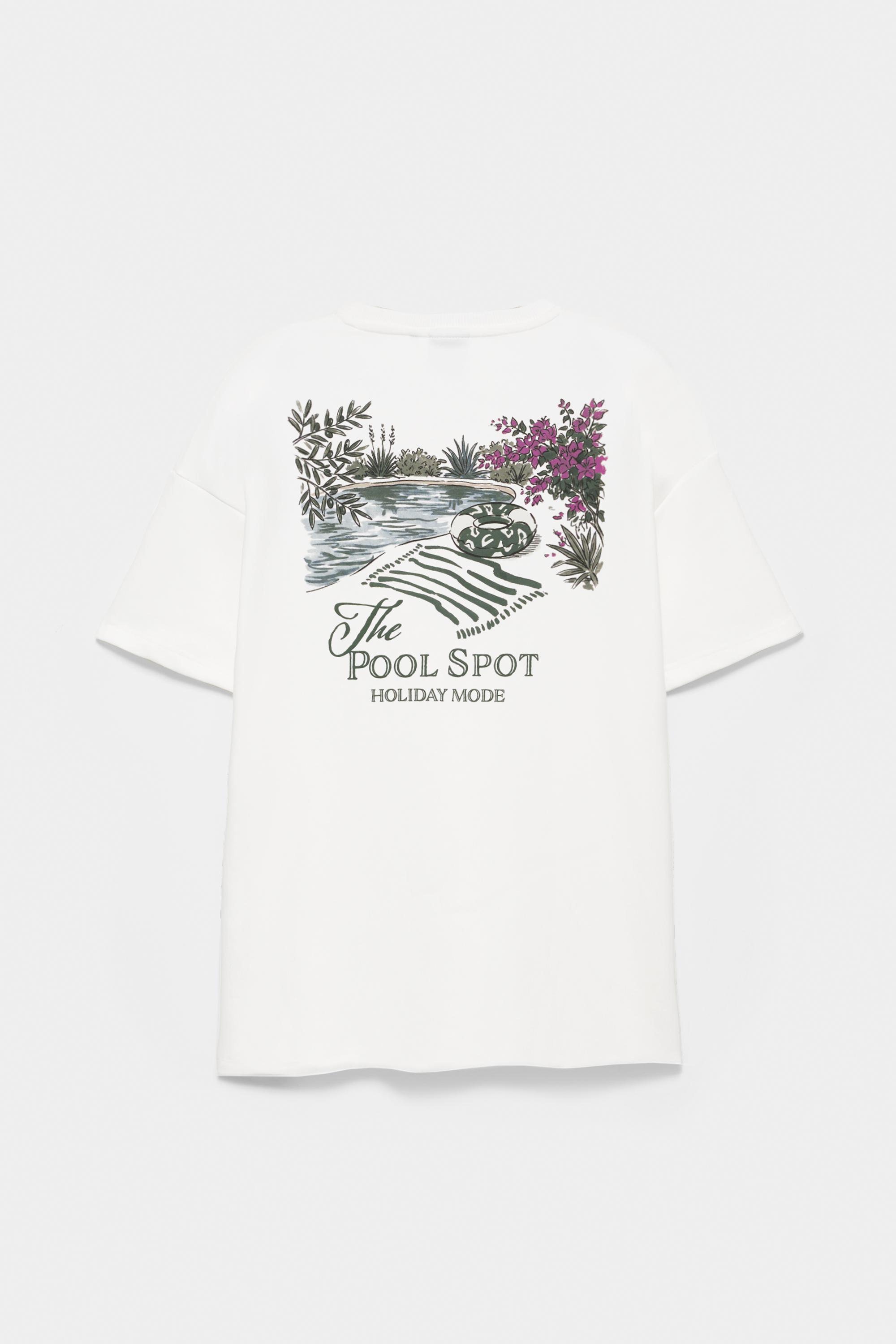 Kısa kollu grafik baskılı sweatshirt - Görsel 5