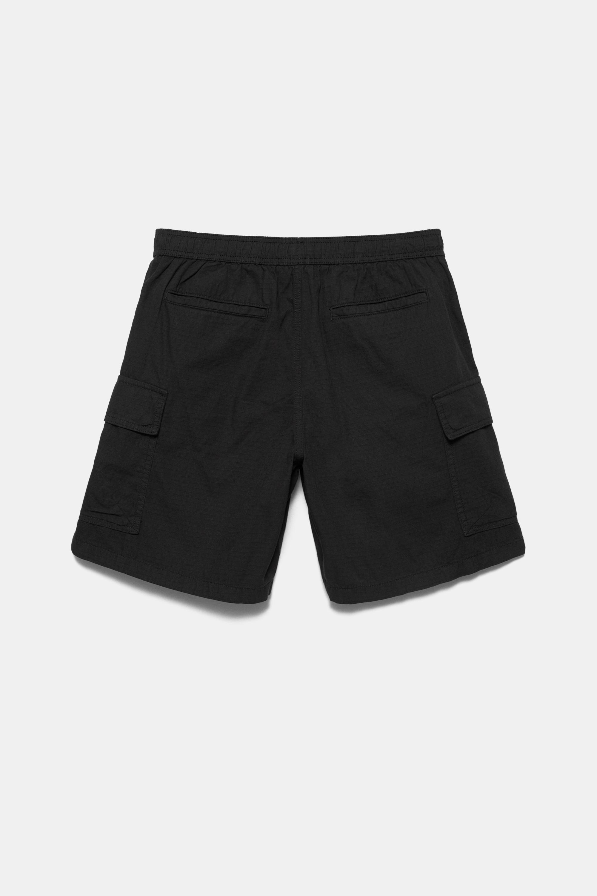 Ripstop cargo Bermuda shorts — Black