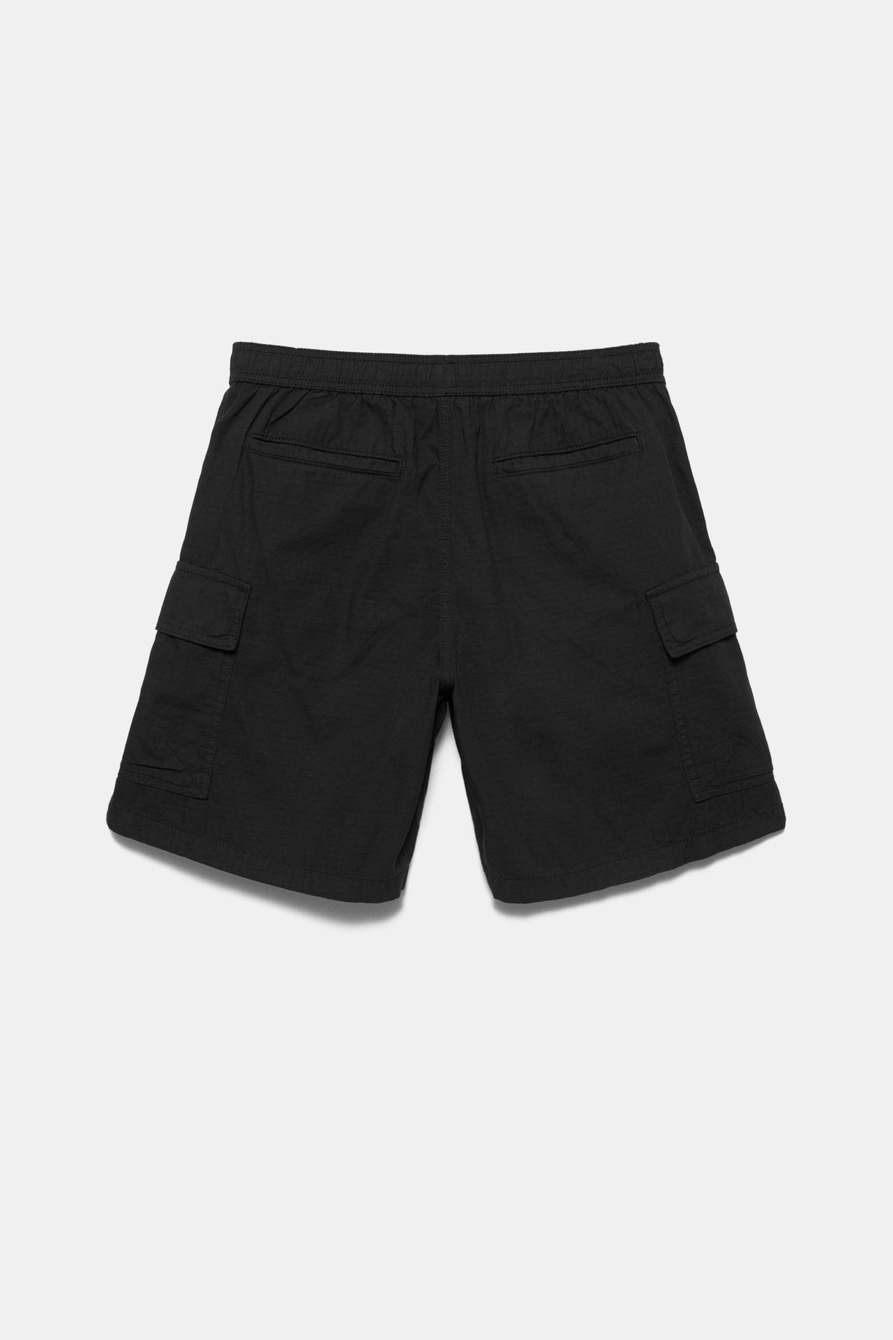 Ripstop cargo Bermuda shorts — Black
