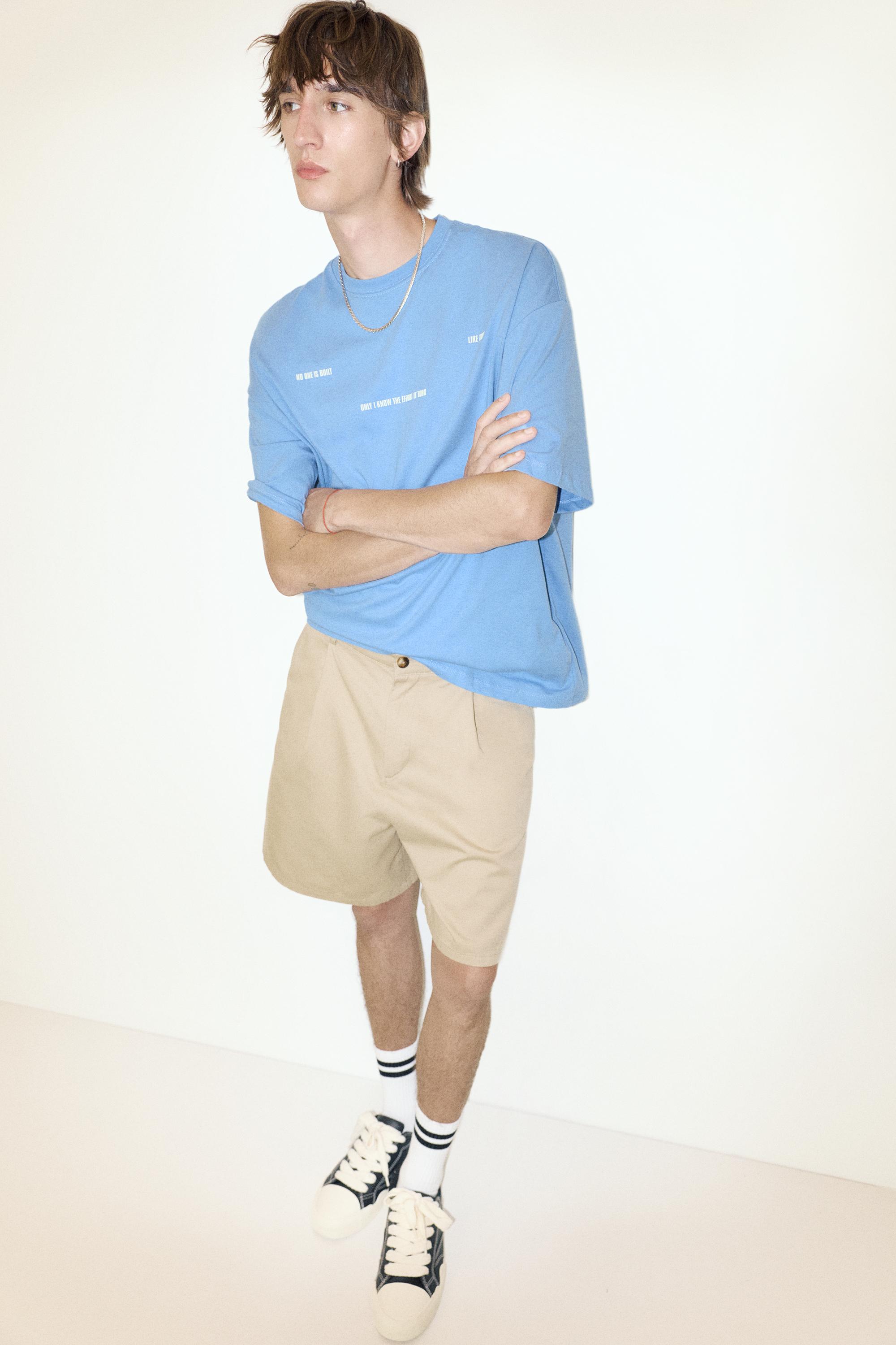 STWD boxy text T-shirt — Sky blue
