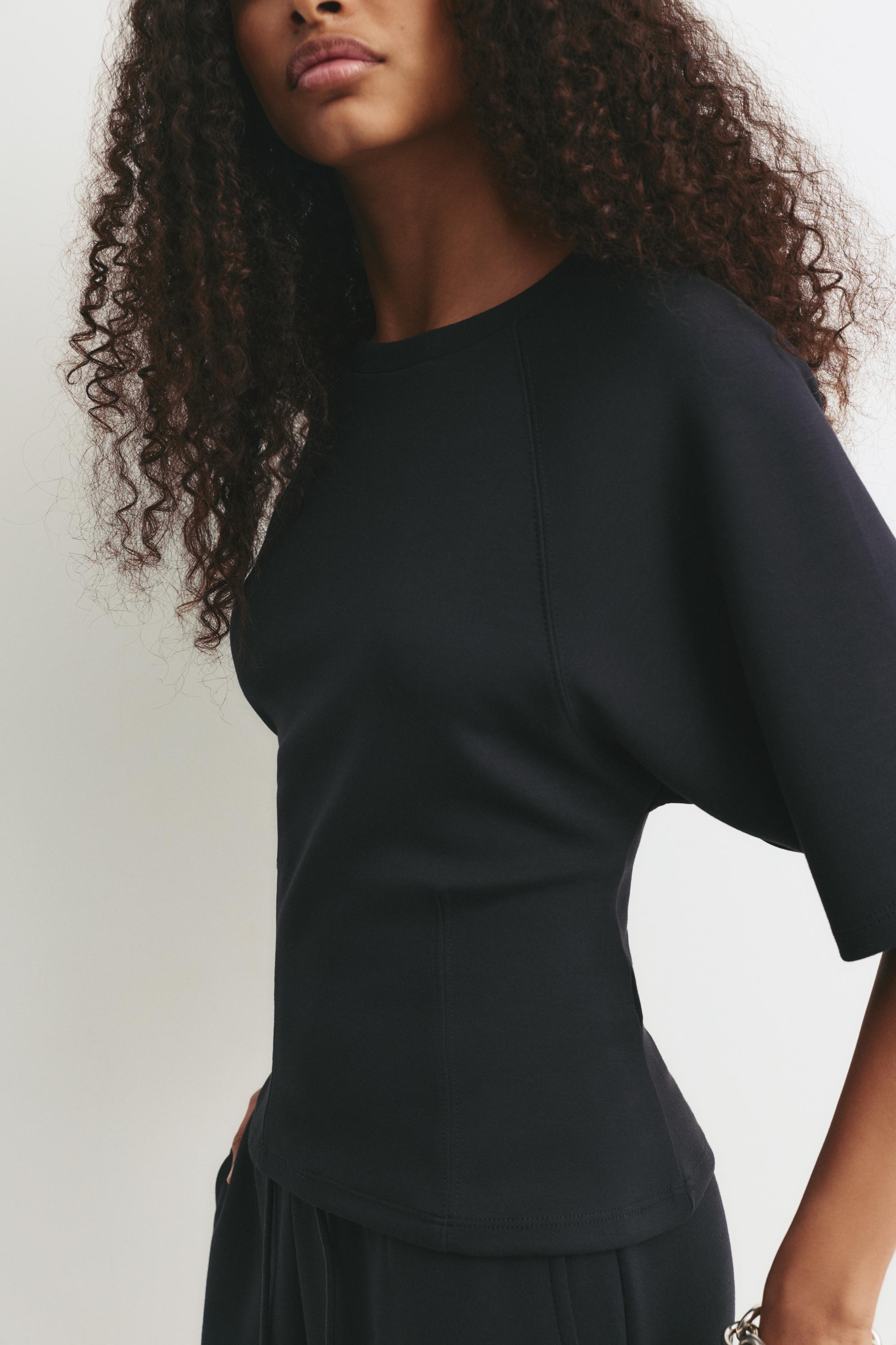 Soft touch short sleeve sweatshirt — Black