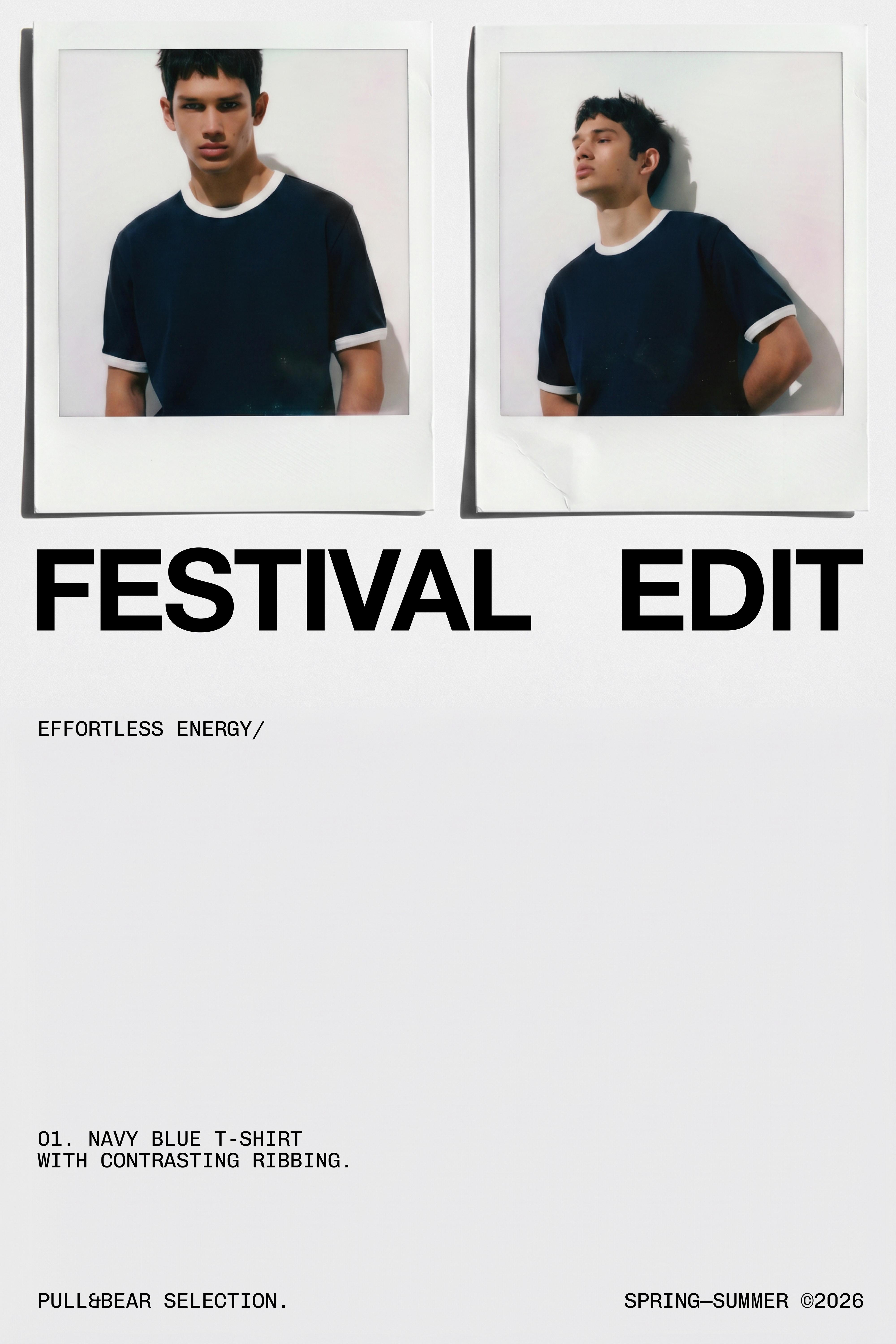 Contrast trim T-shirt — Navy