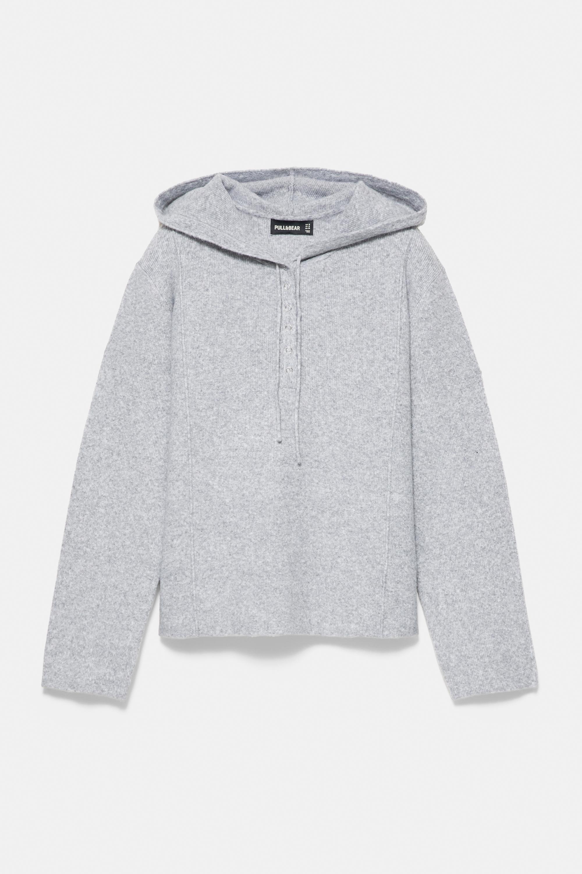 Pull&Bear Kapüşonlu düğmeli kazak görsel 5