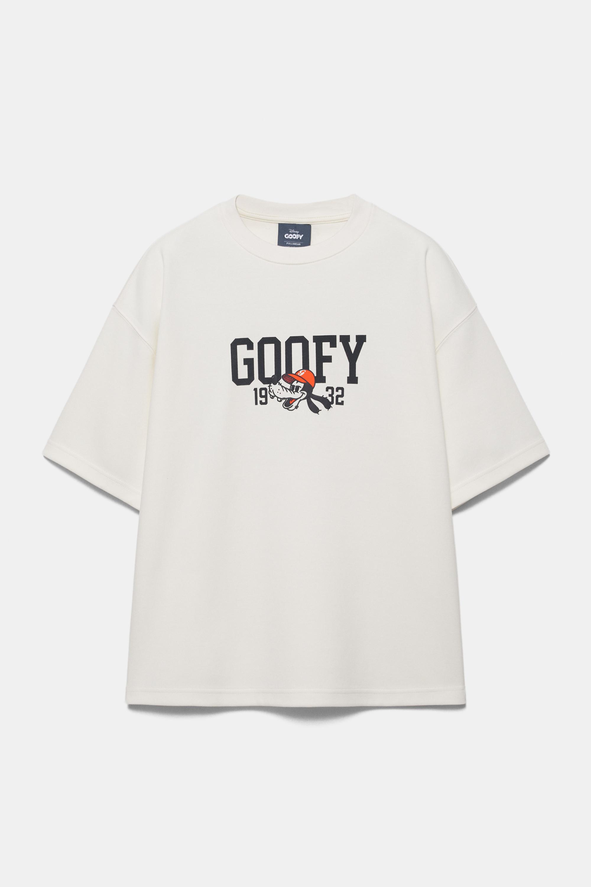 Goofy baskılı beyaz t-shirt