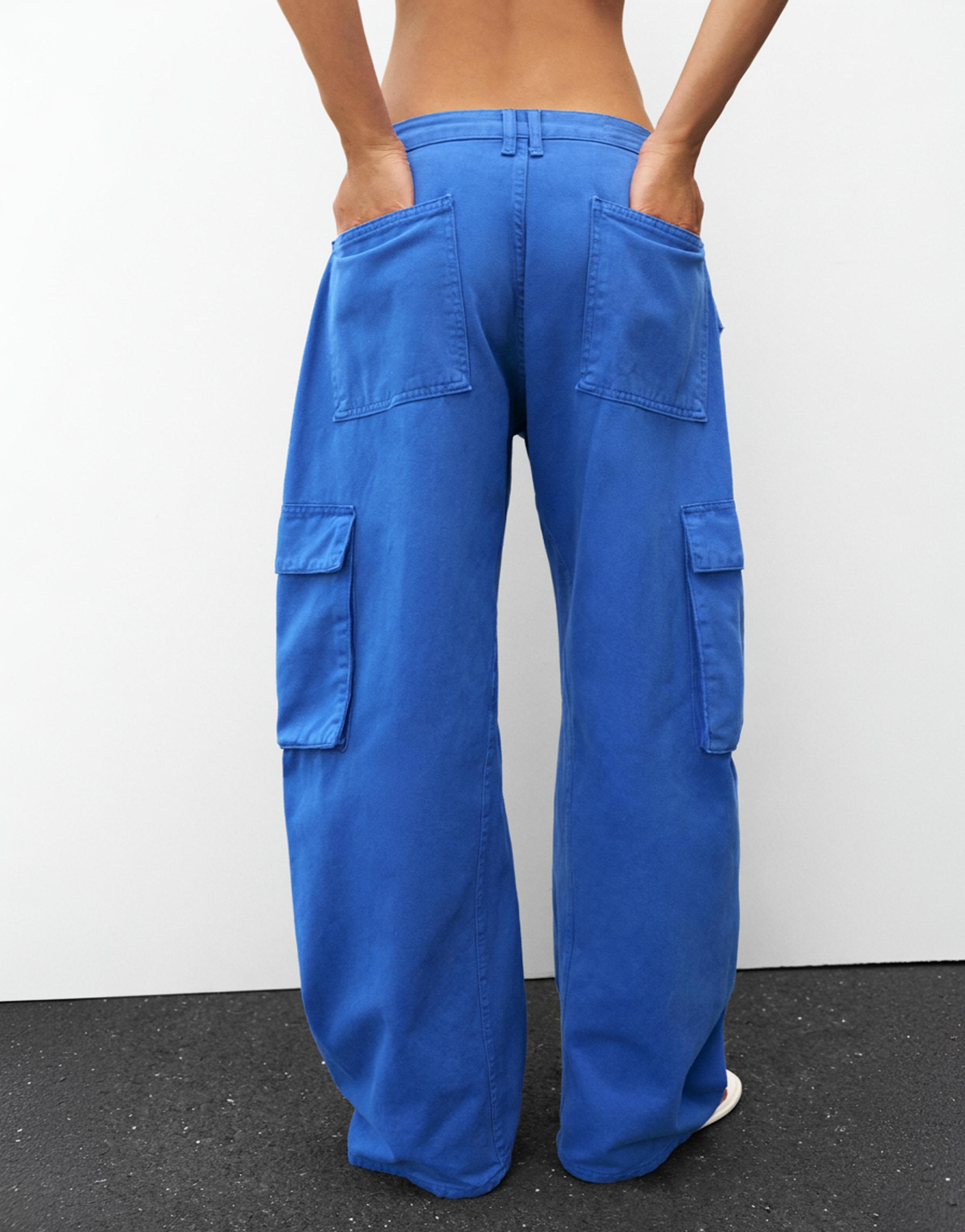 Balloon fit cargo trousers — Ink blue