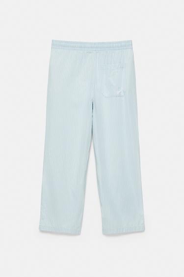 Striped pyjama-style trousers — Pale indigo 7