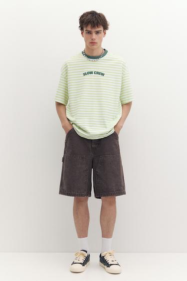 STWD boxy striped T-shirt — Green 4