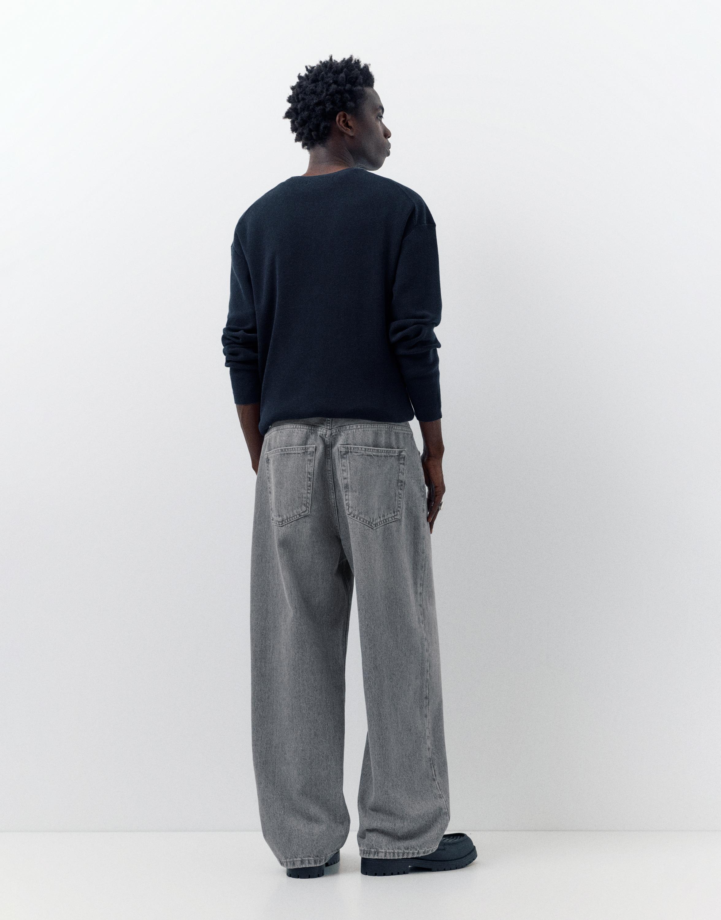 Relaxed fit baggy jeans — Pale grey