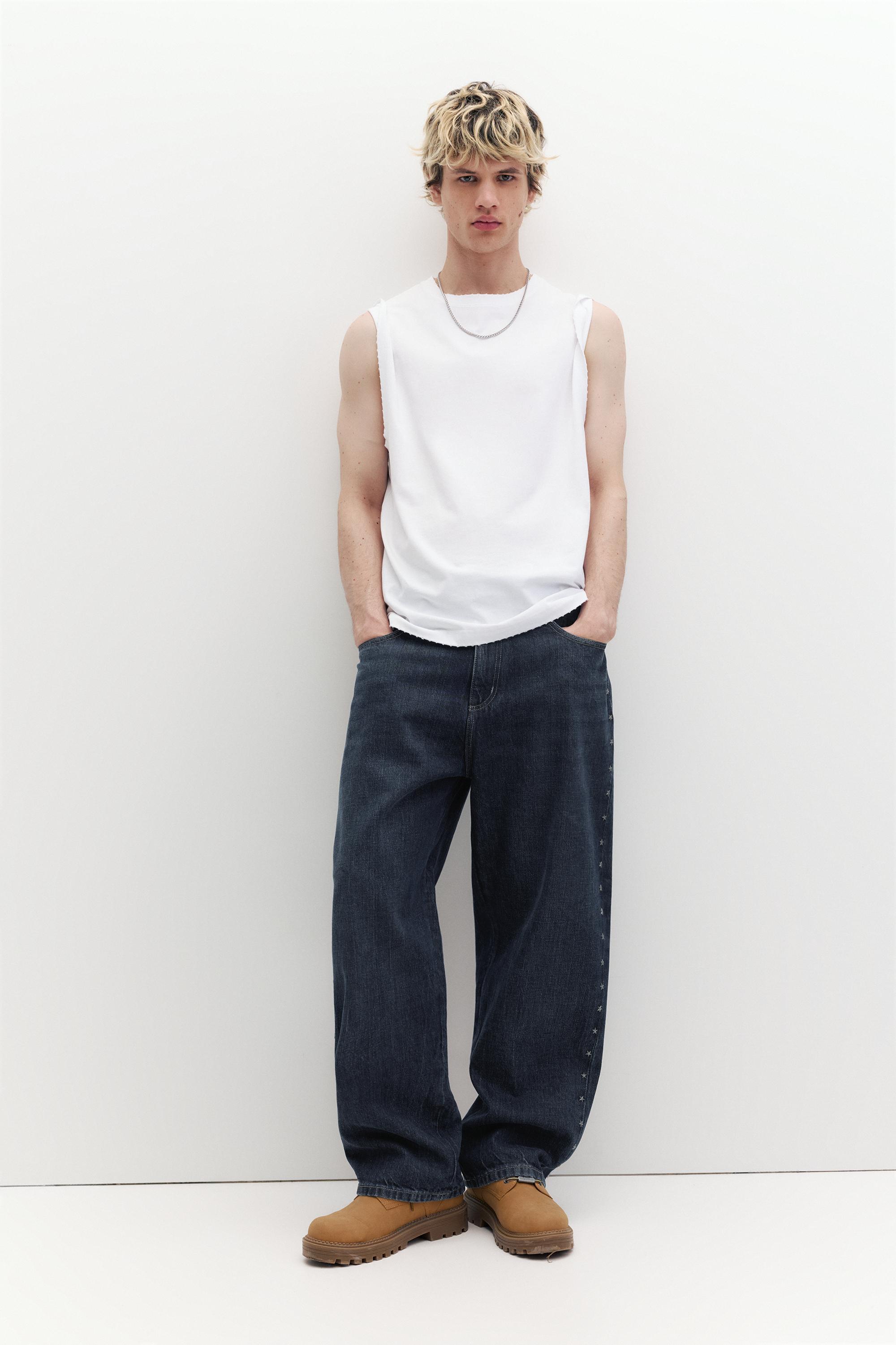 Yıldız detaylı baggy relaxed jean - Görsel 7