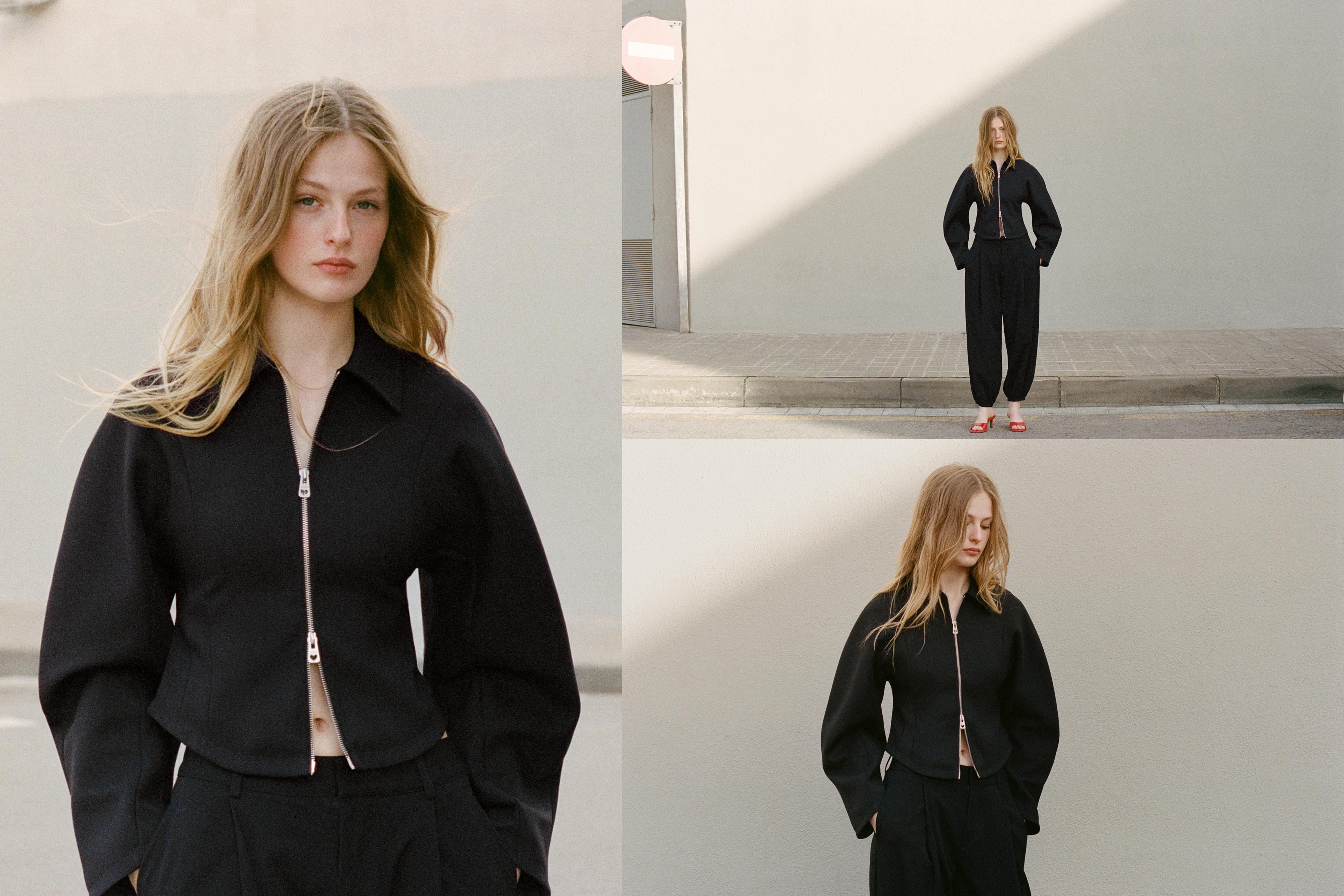Tailored fit jacket with heart detail — Black