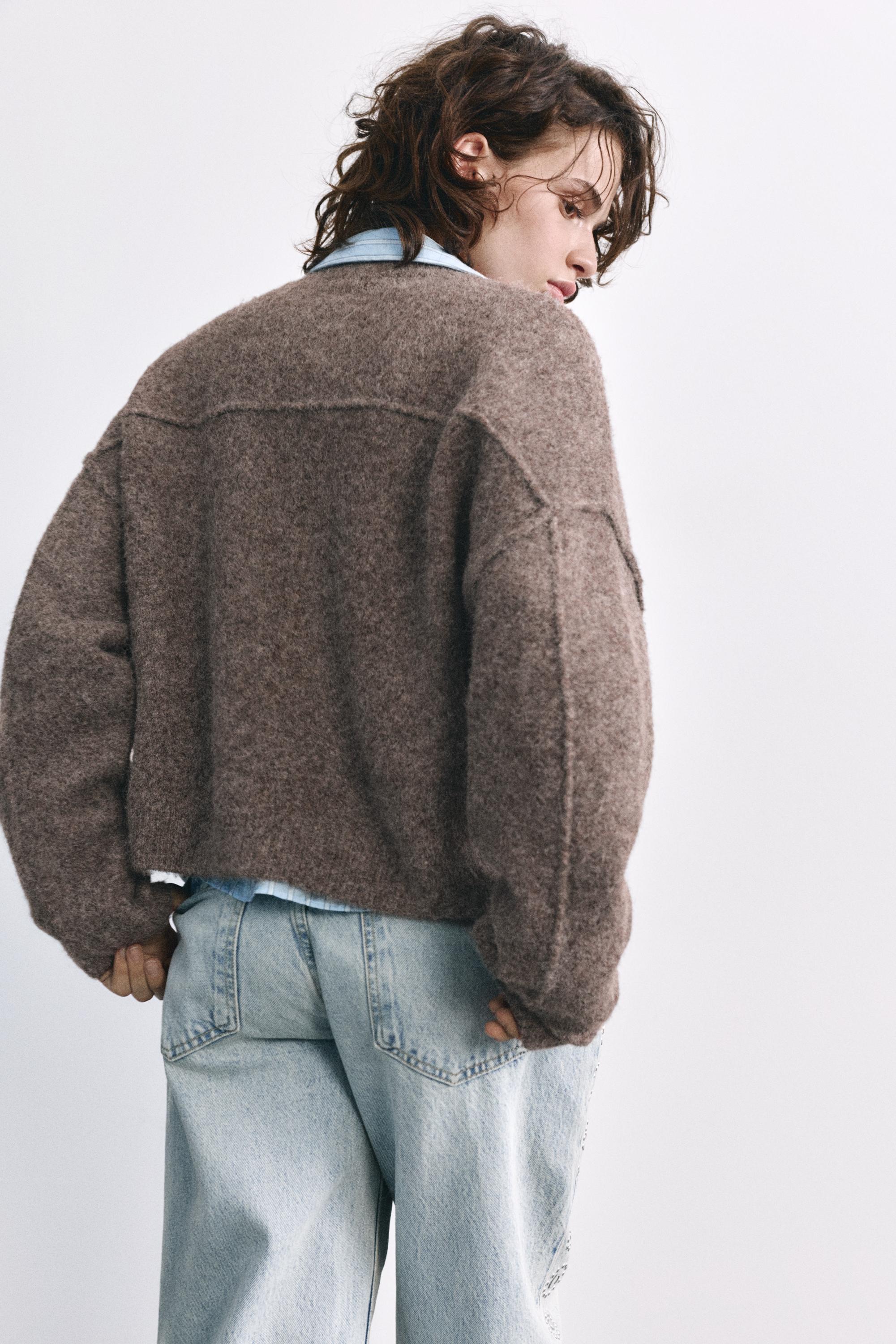 Soft knit cardigan — Brown