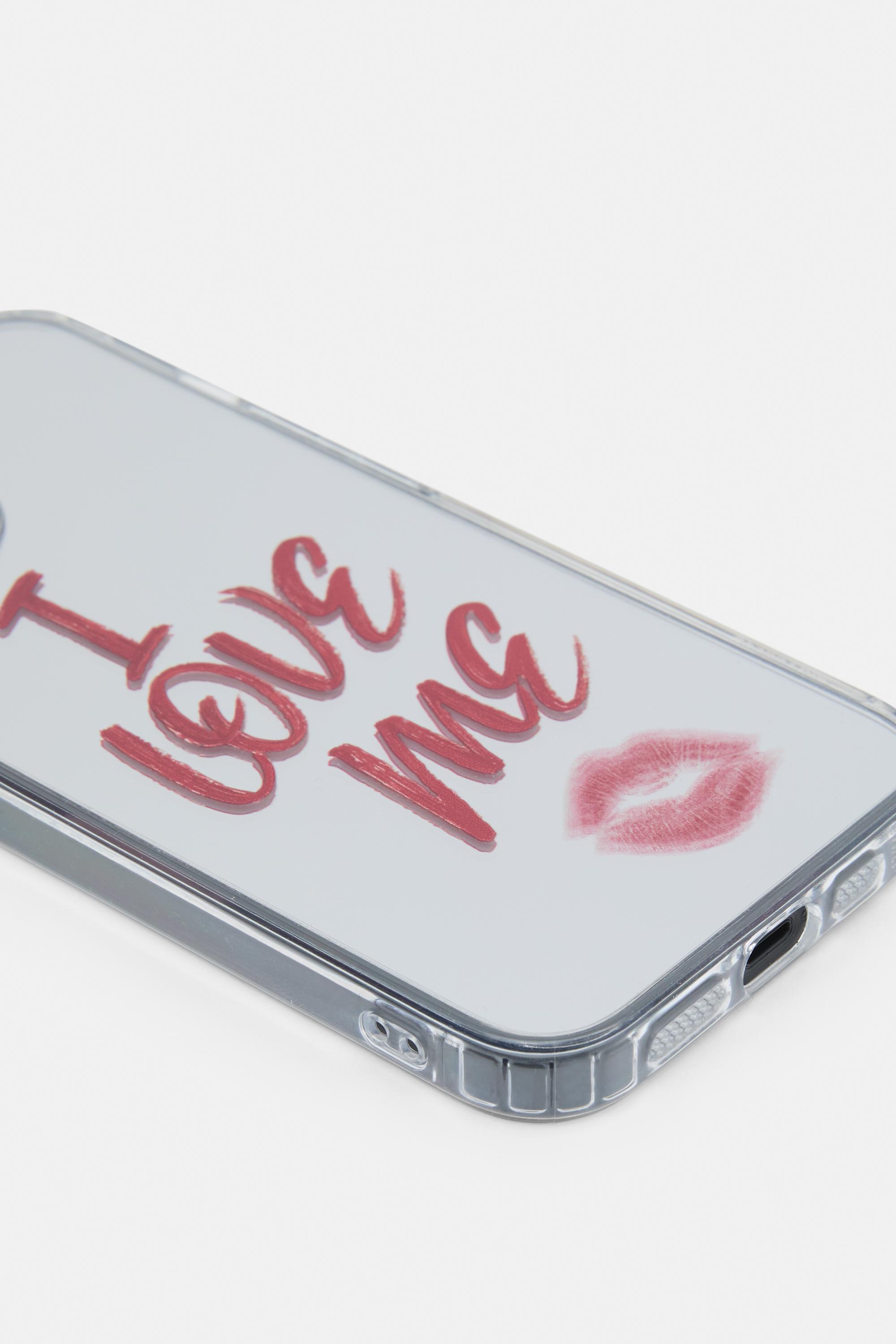 Aynalı dudak ve yazı detaylı iPhone kılıfı - Görsel 3
