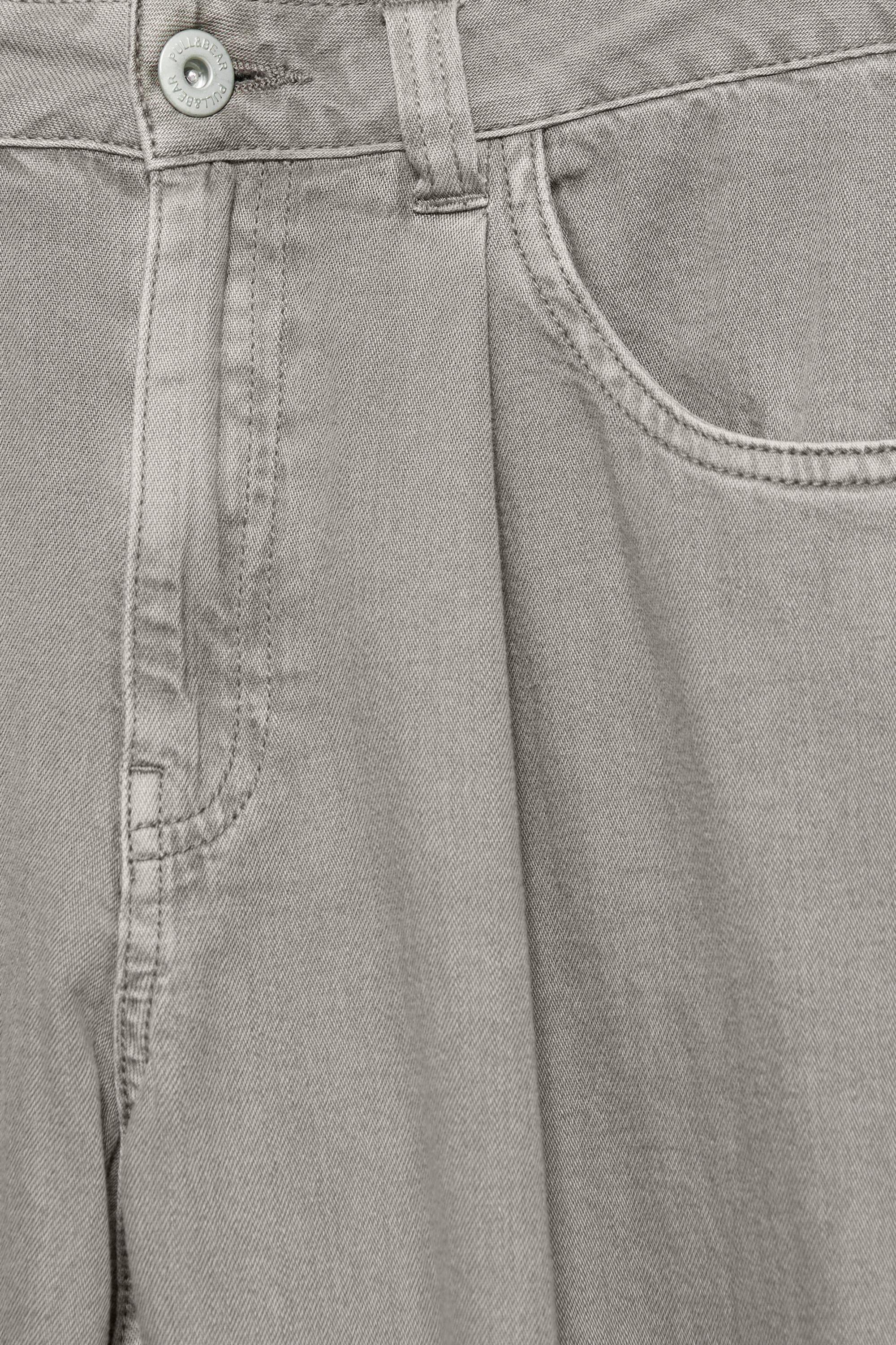 Wide-leg jeans with darts — Taupe