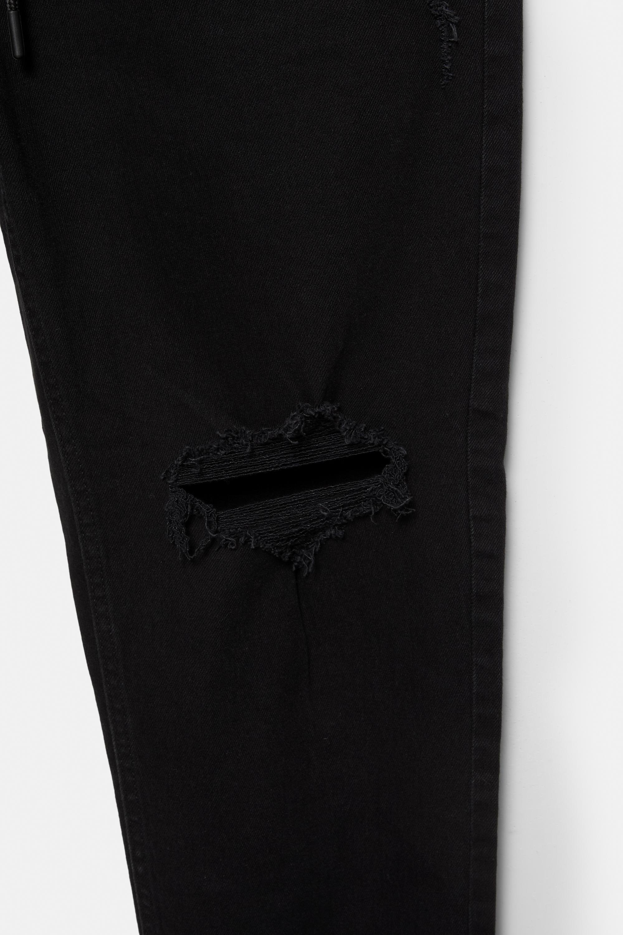 Ripped denim jogger trousers — Black