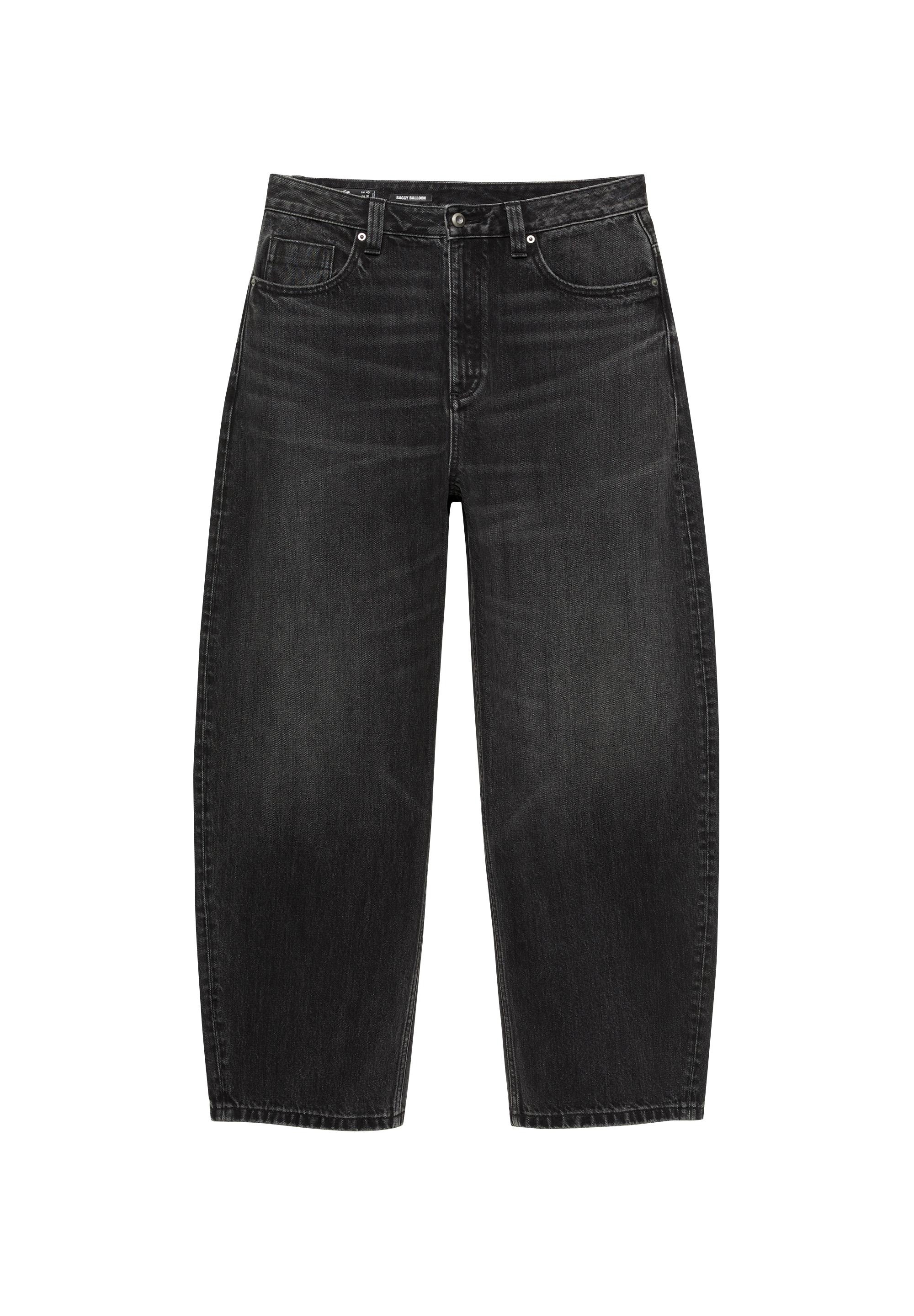 Balloon-fit baggy jeans — Faded black