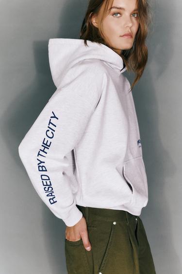 Graphic print hoodie — Grey marl 3