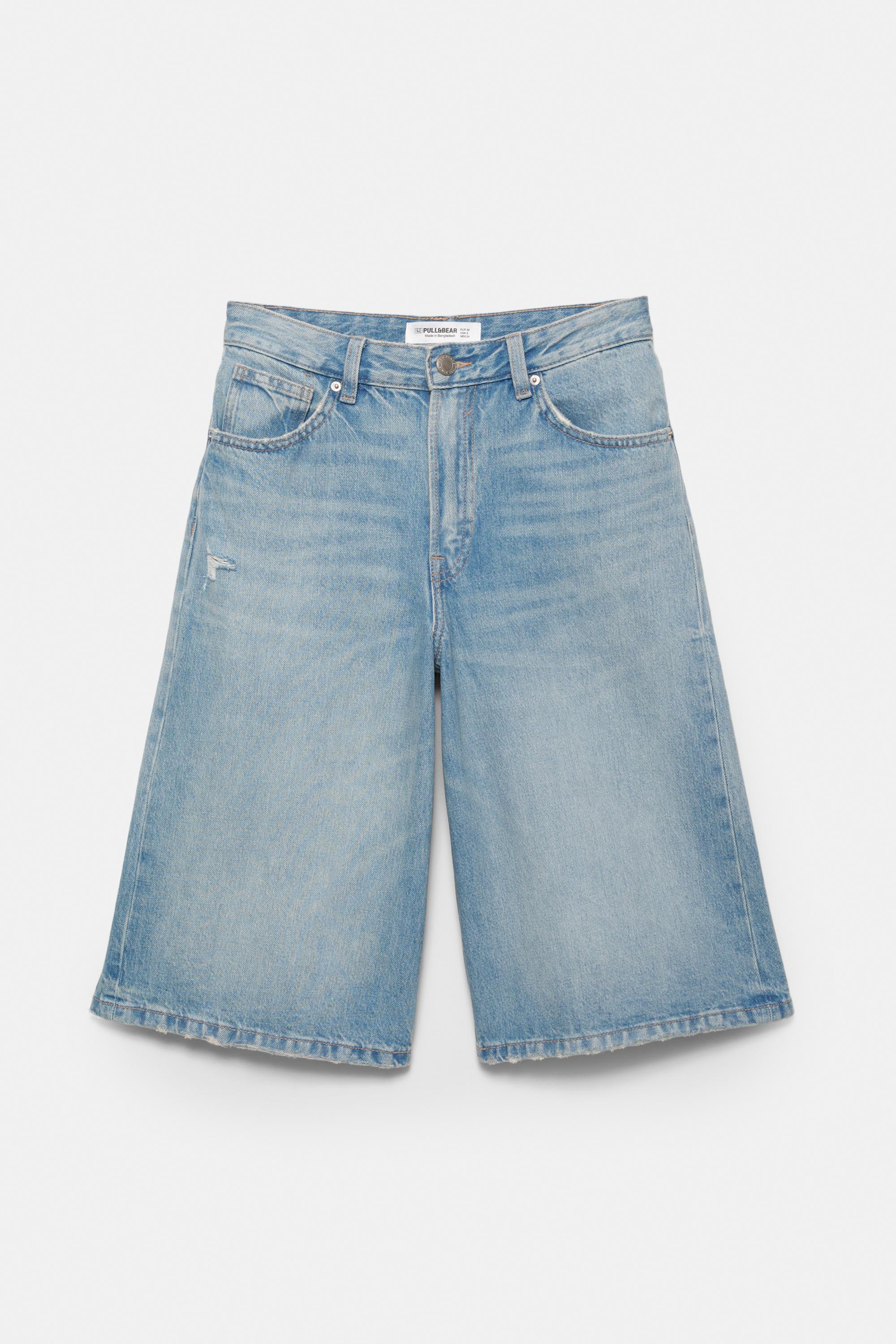 Düşük bel denim şort - Görsel 20